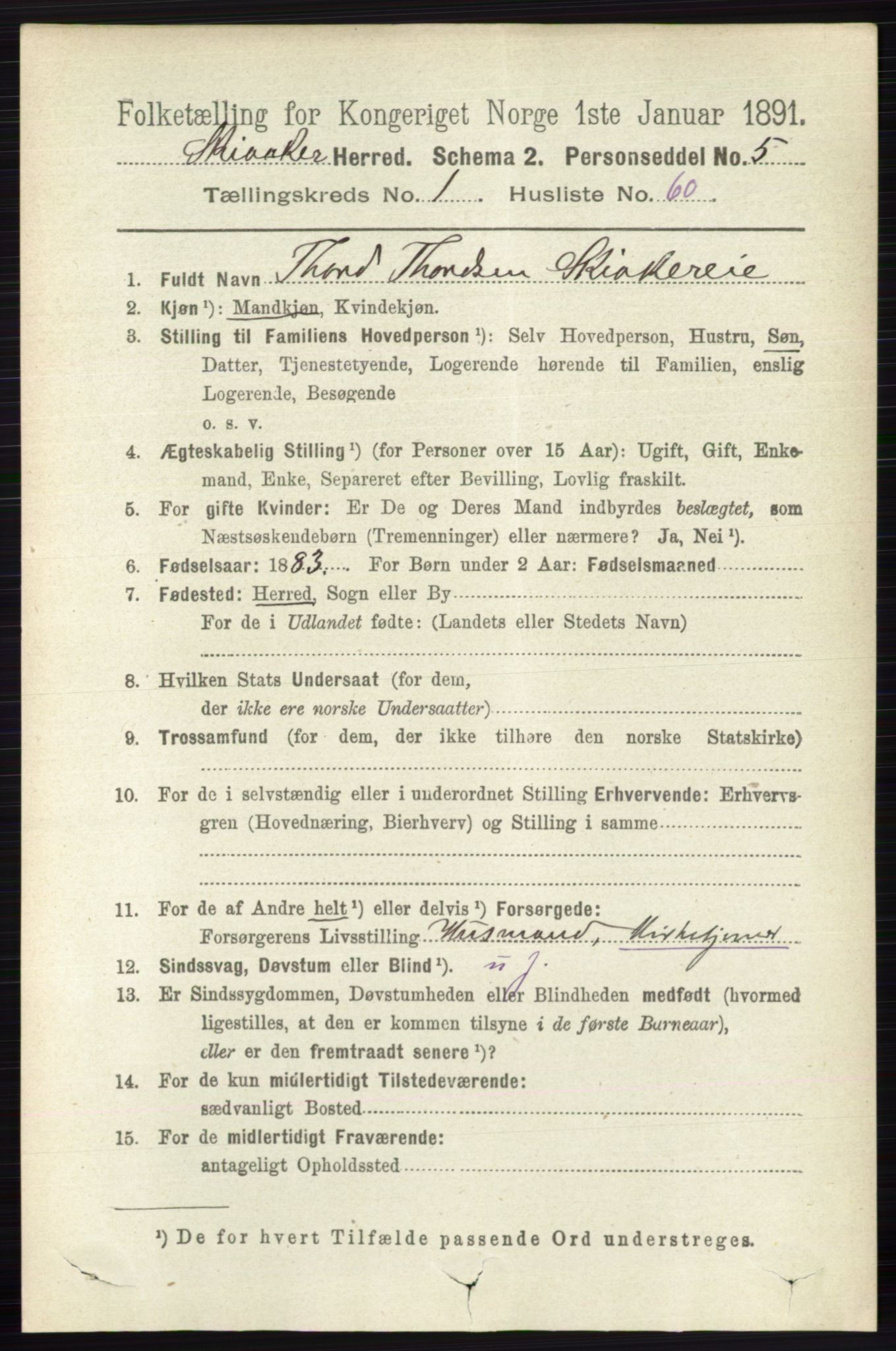 RA, 1891 census for 0513 Skjåk, 1891, p. 465