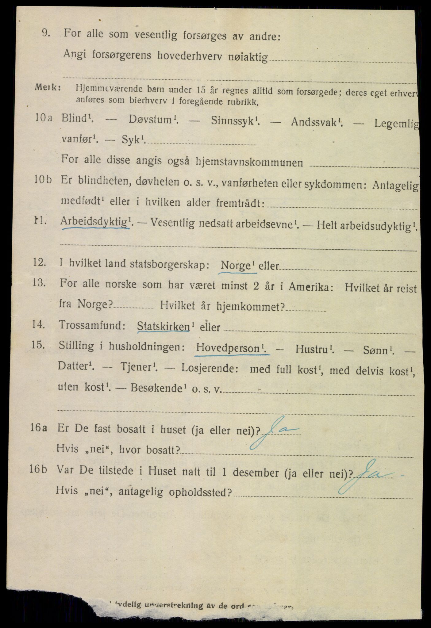 SAT, 1920 census for Namsos, 1920, p. 3134