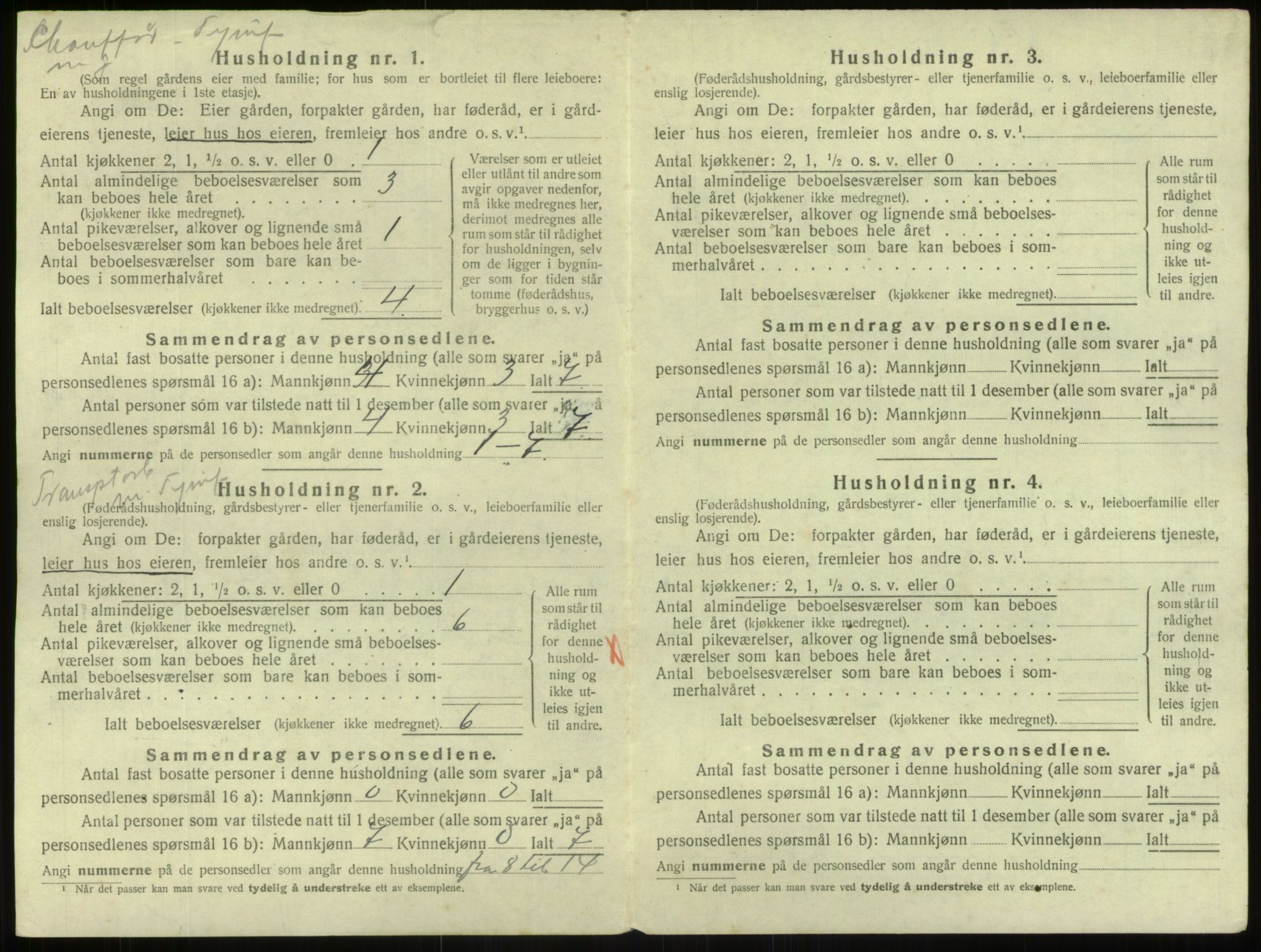 SAB, 1920 census for Årdal, 1920, p. 496