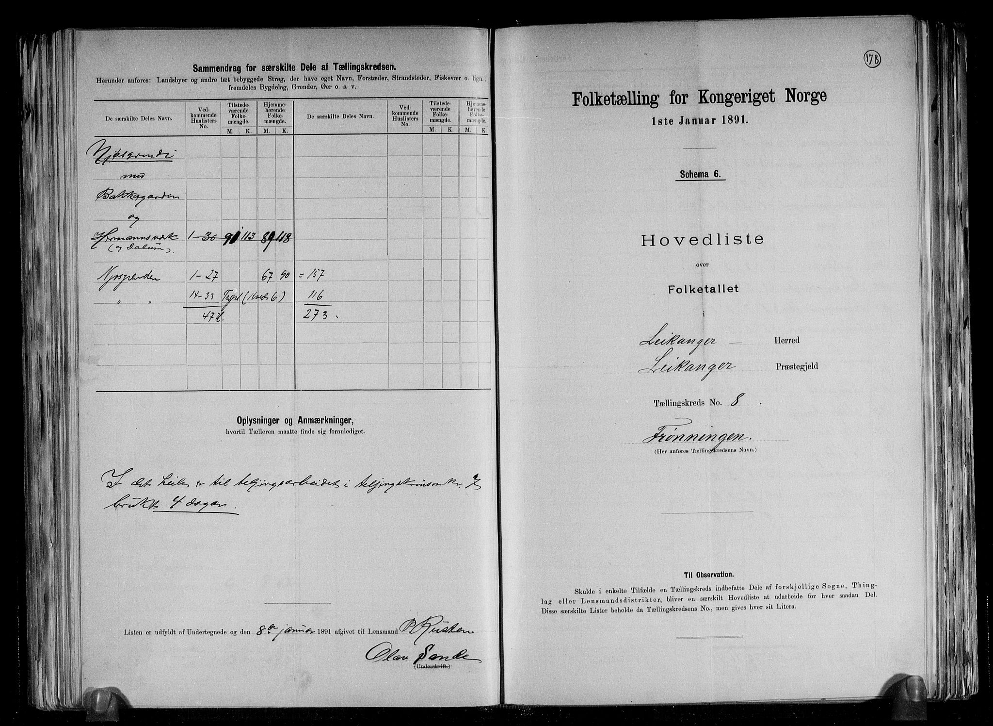 RA, 1891 census for 1419 Leikanger, 1891, p. 20