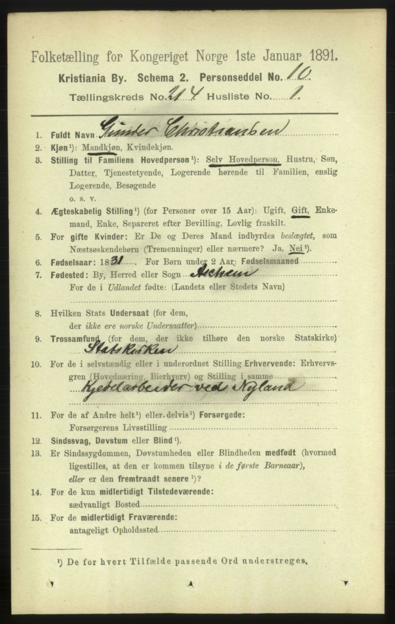 RA, 1891 census for 0301 Kristiania, 1891, p. 127282
