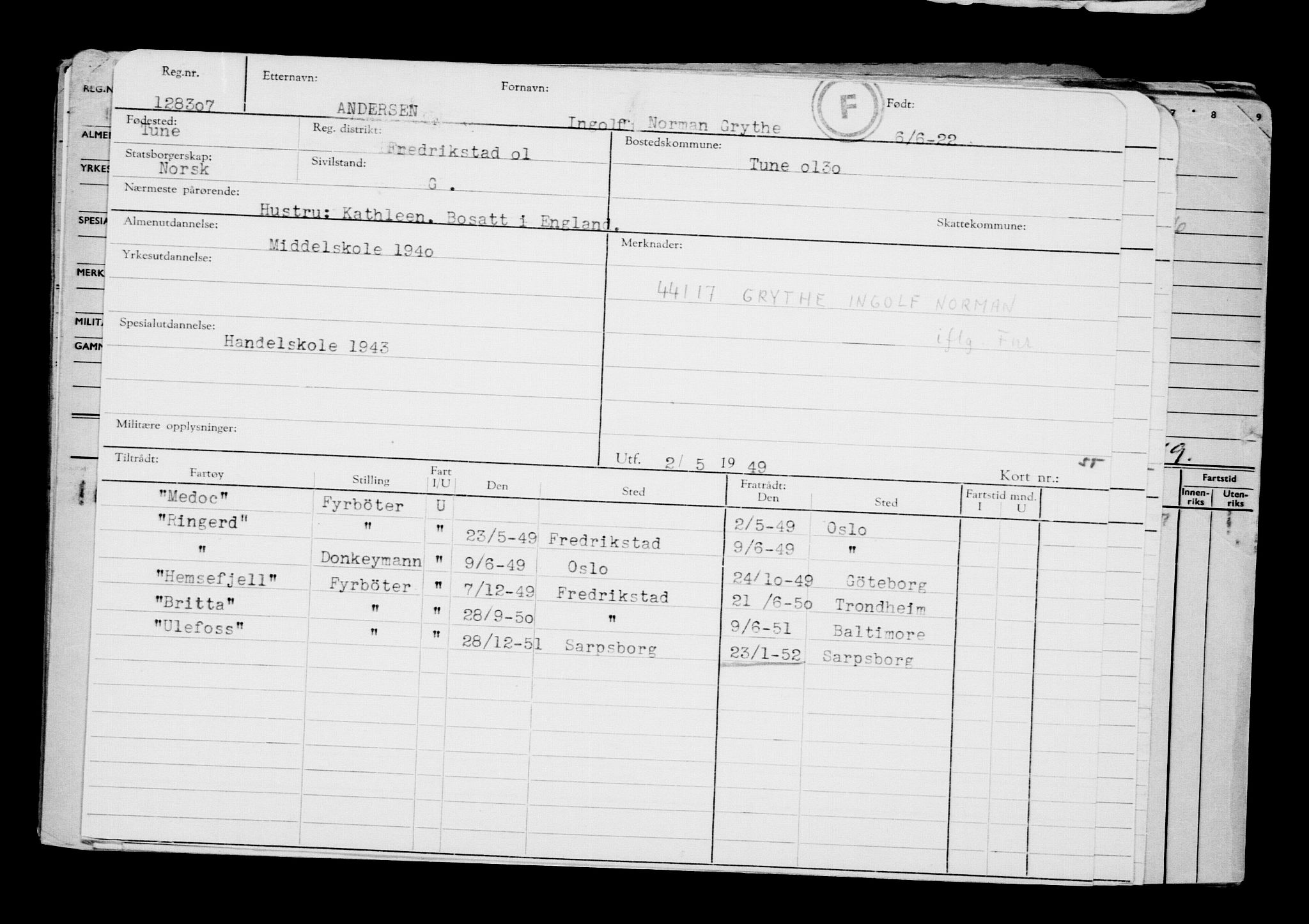 Direktoratet for sjømenn, AV/RA-S-3545/G/Gb/L0207: Hovedkort, 1922, p. 276