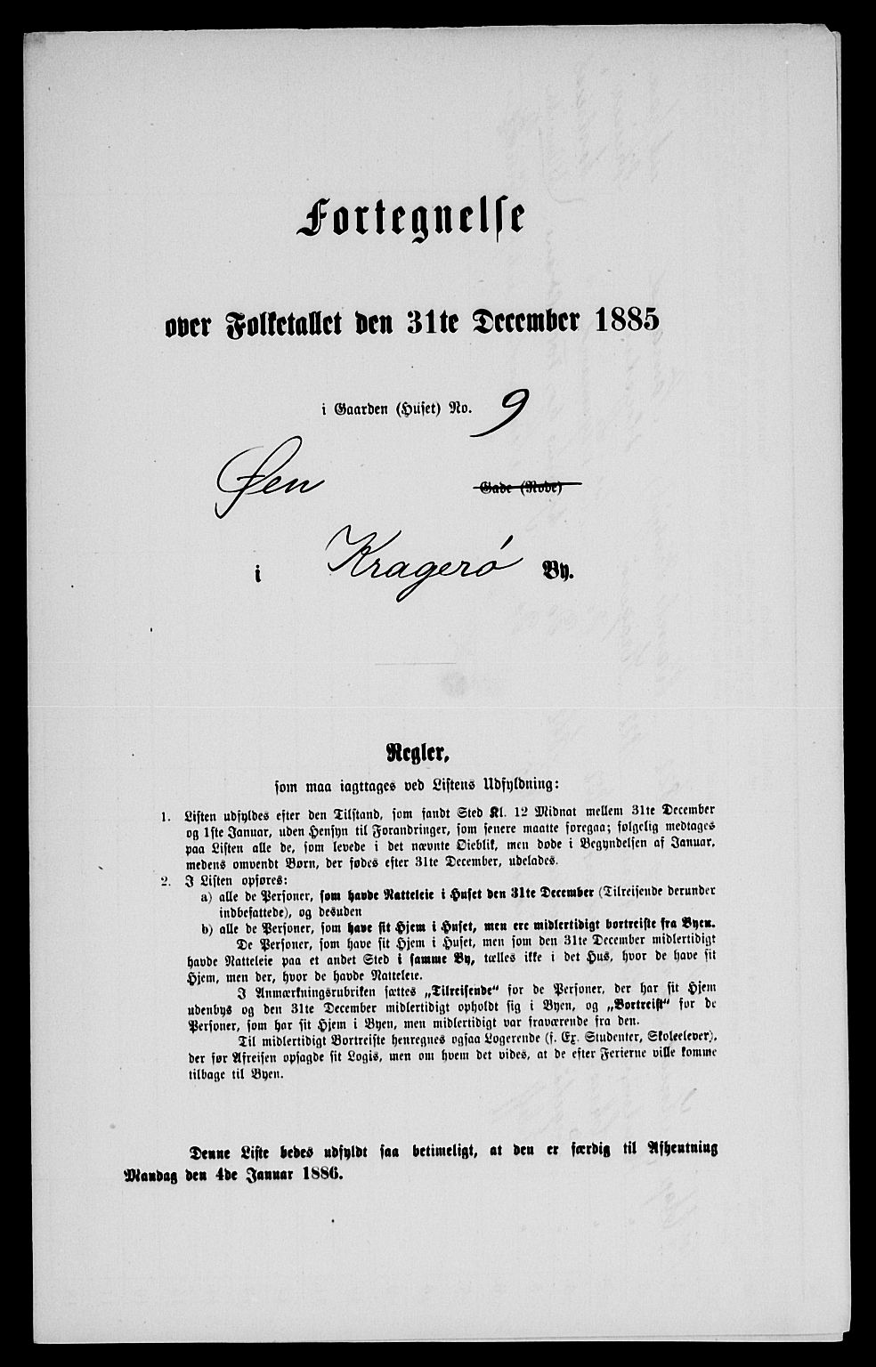 SAKO, 1885 census for 0801 Kragerø, 1885, p. 475