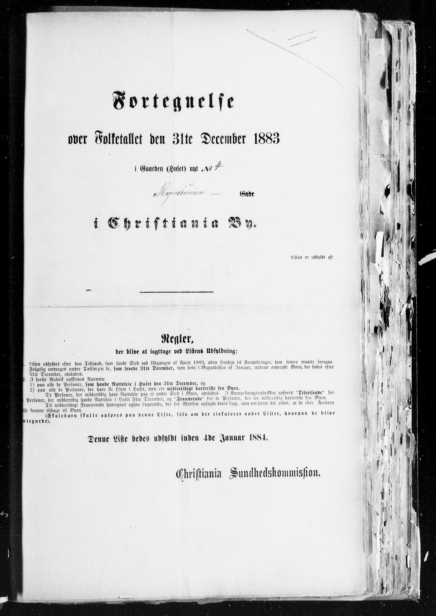 OBA, Municipal Census 1883 for Kristiania, 1883, p. 2607