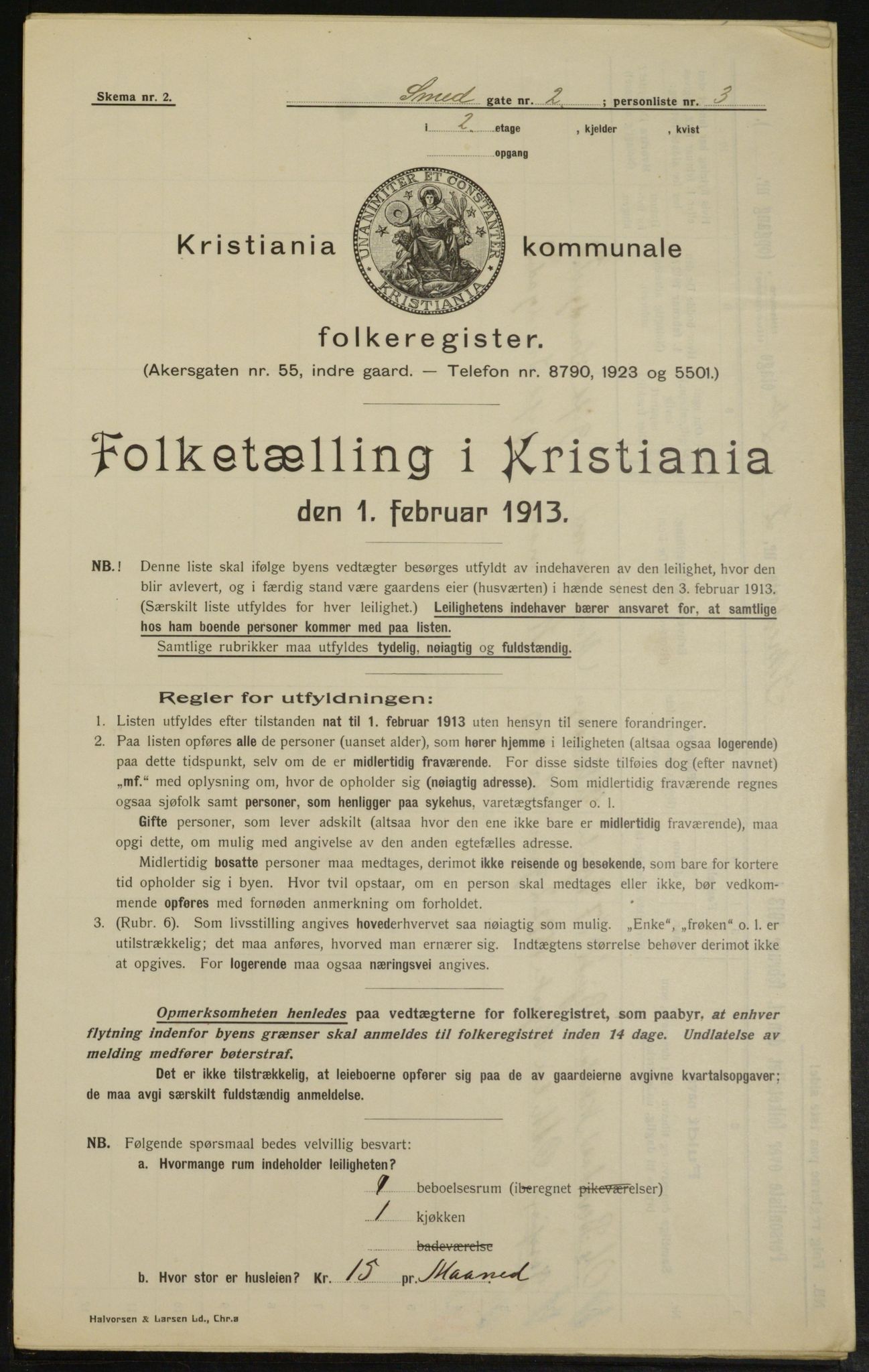 OBA, Municipal Census 1913 for Kristiania, 1913, p. 97124