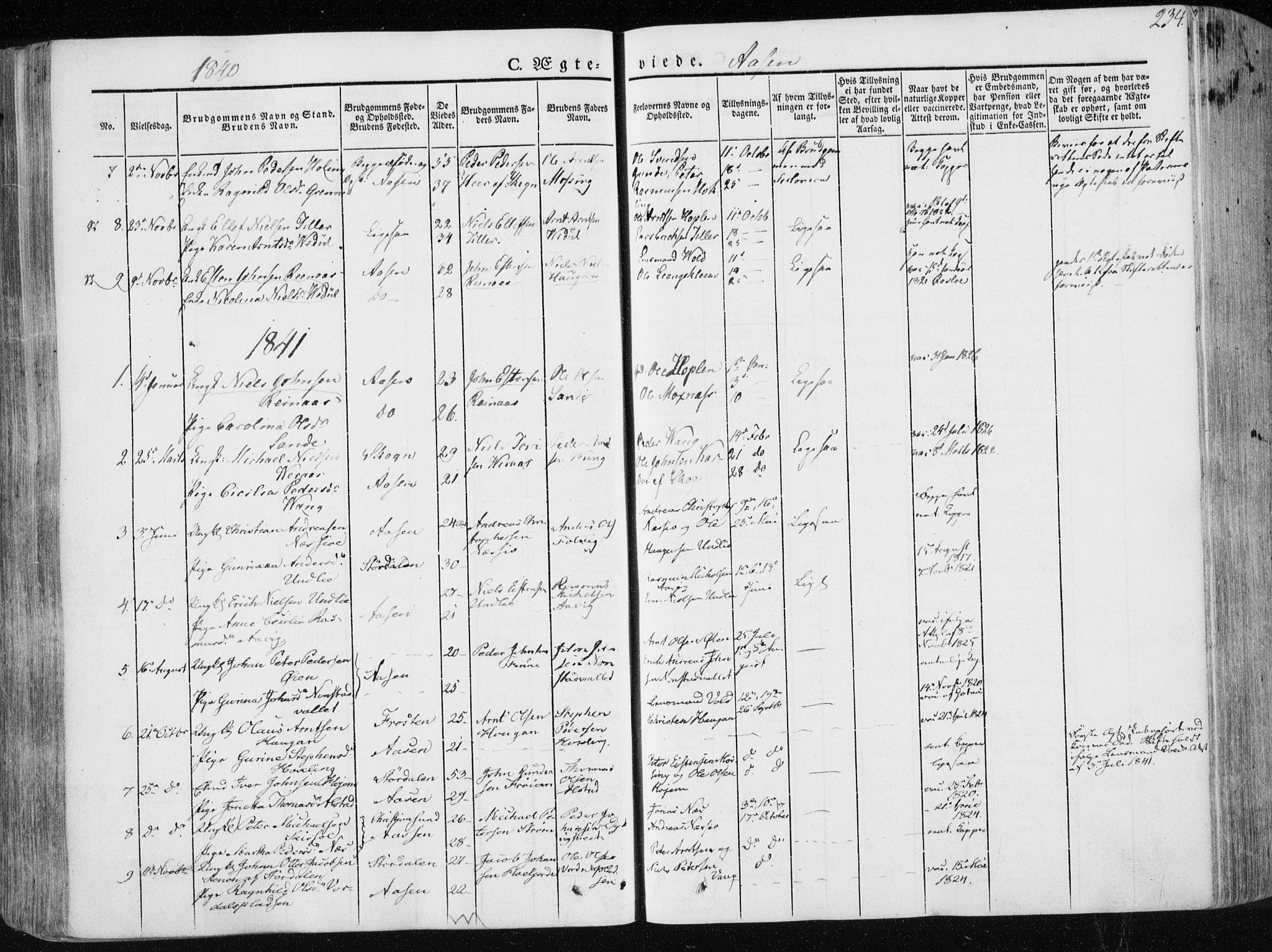 Ministerialprotokoller, klokkerbøker og fødselsregistre - Nord-Trøndelag, SAT/A-1458/713/L0115: Parish register (official) no. 713A06, 1838-1851, p. 234