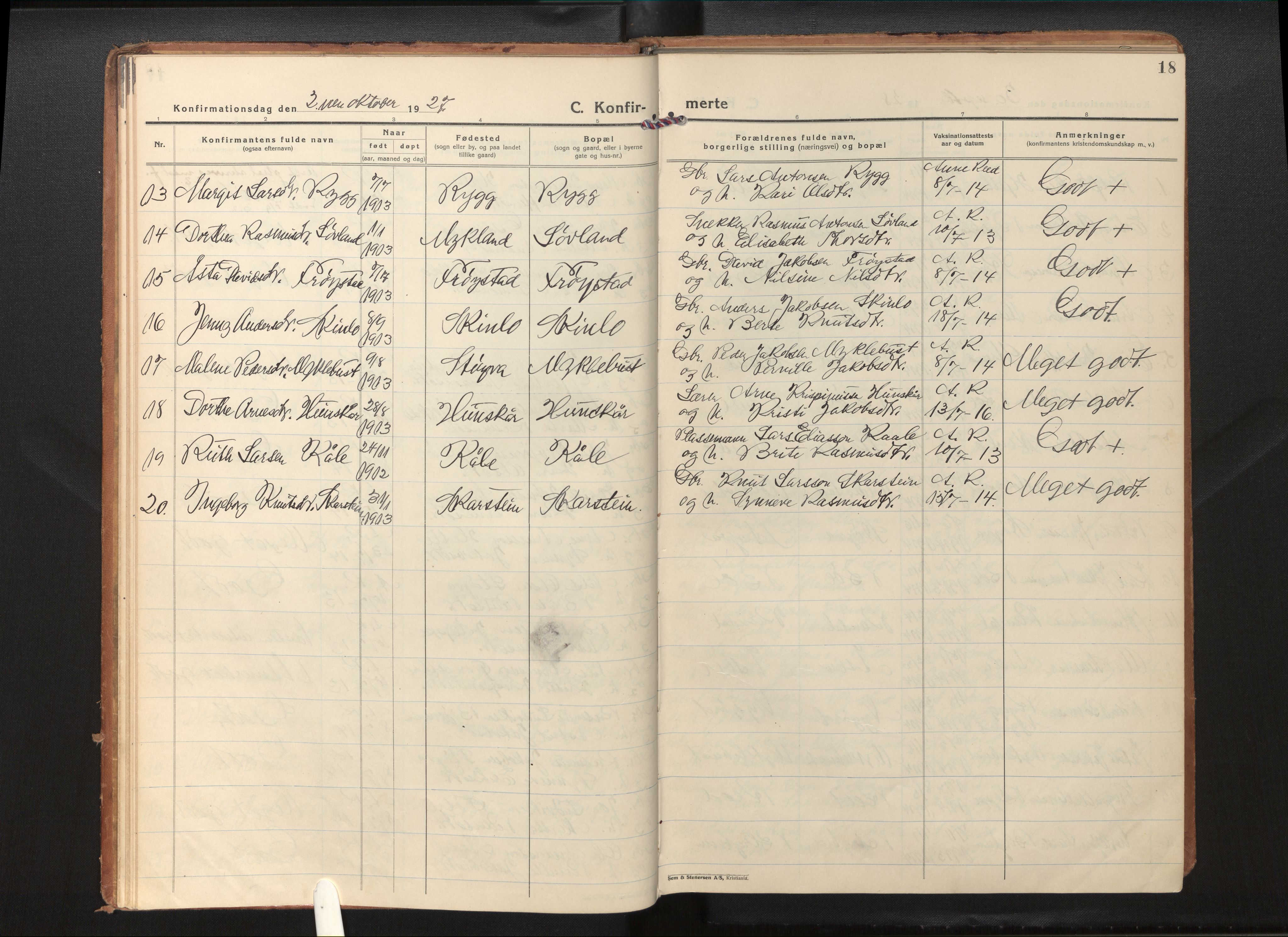 Gloppen sokneprestembete, SAB/A-80101/H/Hac/L0005: Curate's parish register no. A 5, 1923-1941, p. 17b-18a