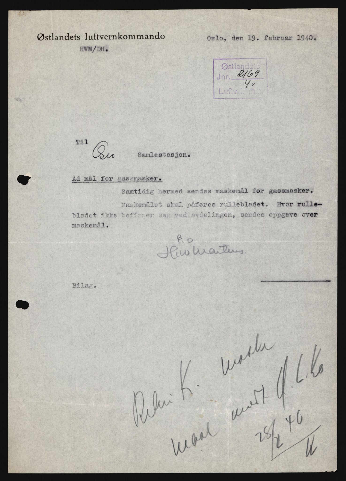 Forsvaret, Forsvarets krigshistoriske avdeling, AV/RA-RAFA-2017/Y/Yb/L0162: II-C-11-828  -  Luftvernet, 1940, p. 272