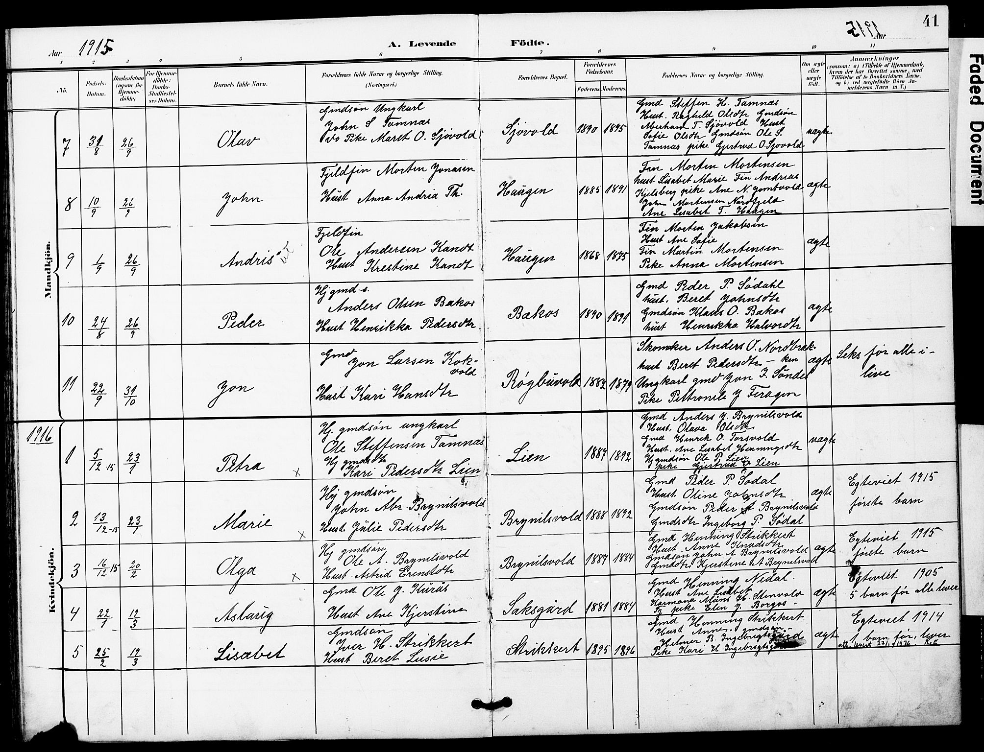Ministerialprotokoller, klokkerbøker og fødselsregistre - Sør-Trøndelag, SAT/A-1456/683/L0950: Parish register (copy) no. 683C02, 1897-1918, p. 41