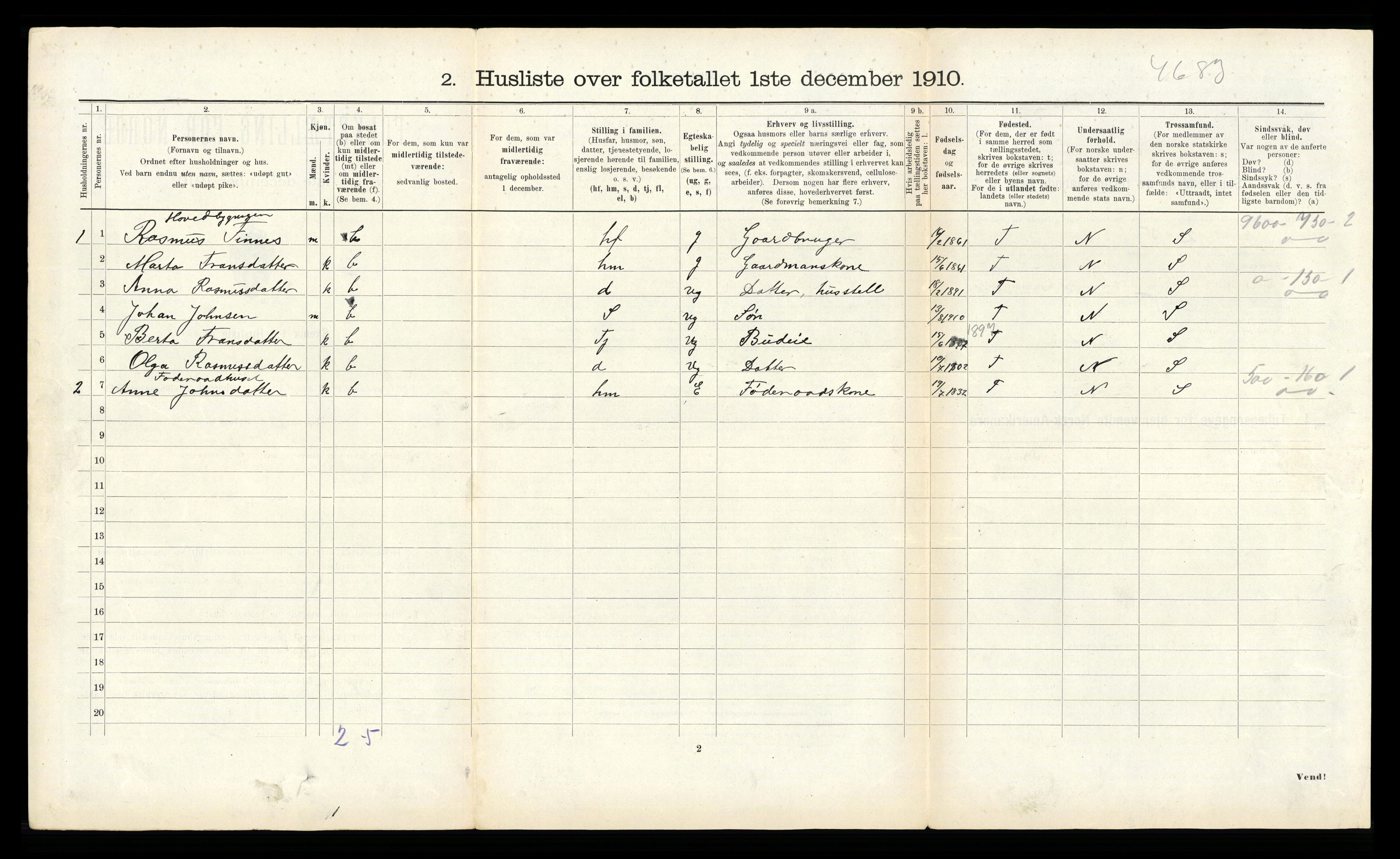 RA, 1910 census for Hjørundfjord, 1910, p. 275