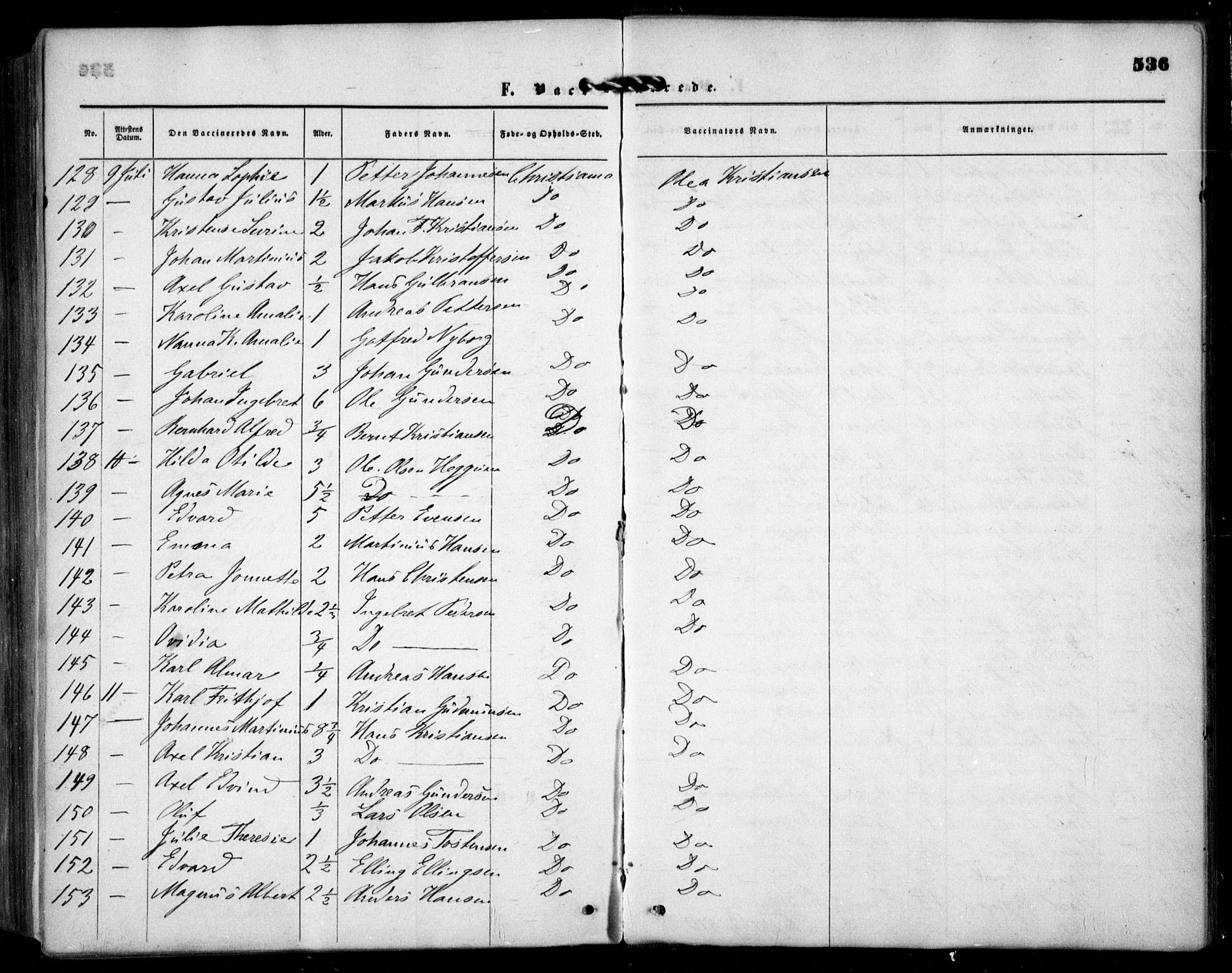 Grønland prestekontor Kirkebøker, AV/SAO-A-10848/F/Fa/L0001: Parish register (official) no. 1, 1859-1861, p. 536