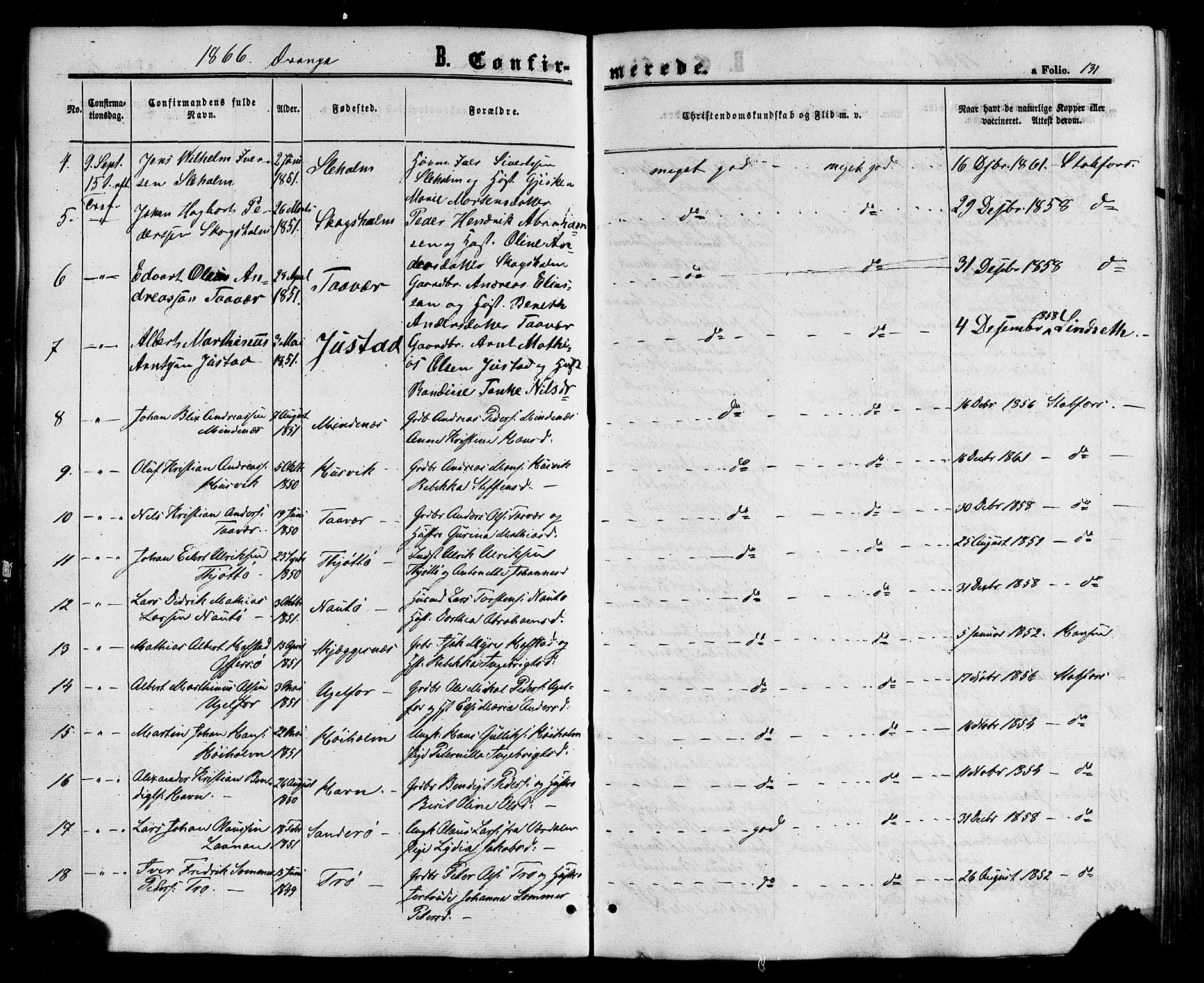 Ministerialprotokoller, klokkerbøker og fødselsregistre - Nordland, AV/SAT-A-1459/817/L0262: Parish register (official) no. 817A03/ 1, 1862-1877, p. 131