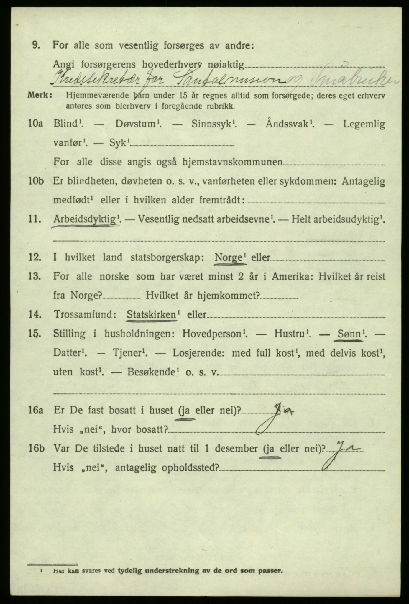 SAB, 1920 census for Bruvik, 1920, p. 4901