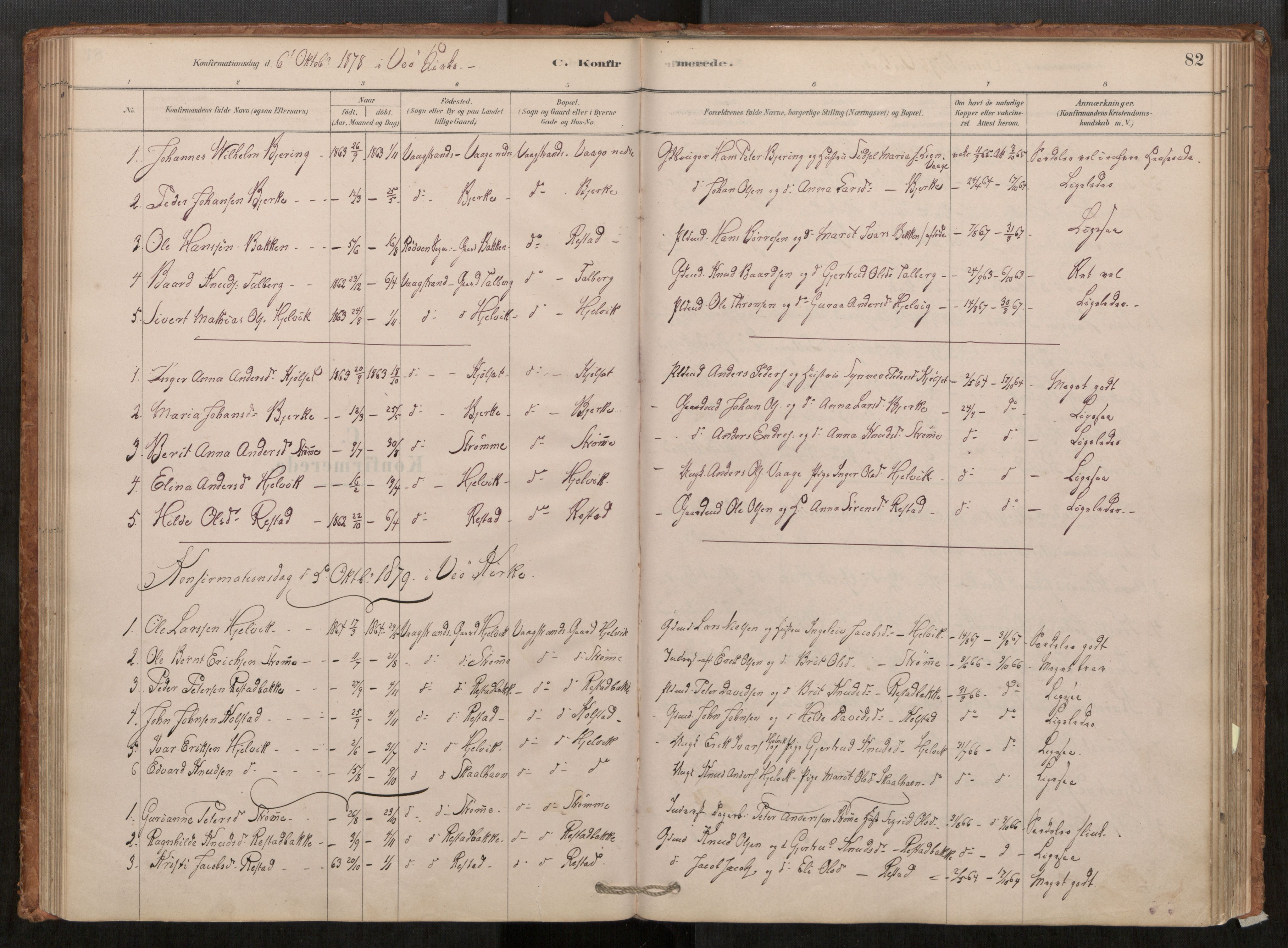 Ministerialprotokoller, klokkerbøker og fødselsregistre - Møre og Romsdal, AV/SAT-A-1454/550/L0621: Parish register (official) no. 550A01, 1878-1915, p. 82