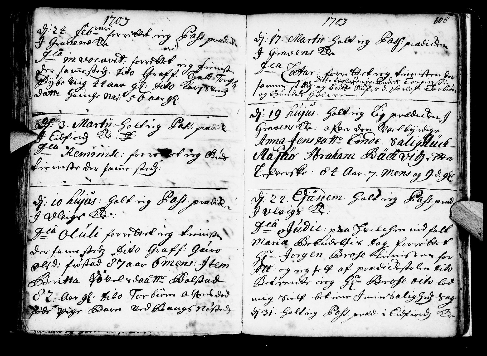 Ulvik sokneprestembete, SAB/A-78801/H/Haa: Parish register (official) no. A 2, 1689-1706, p. 108