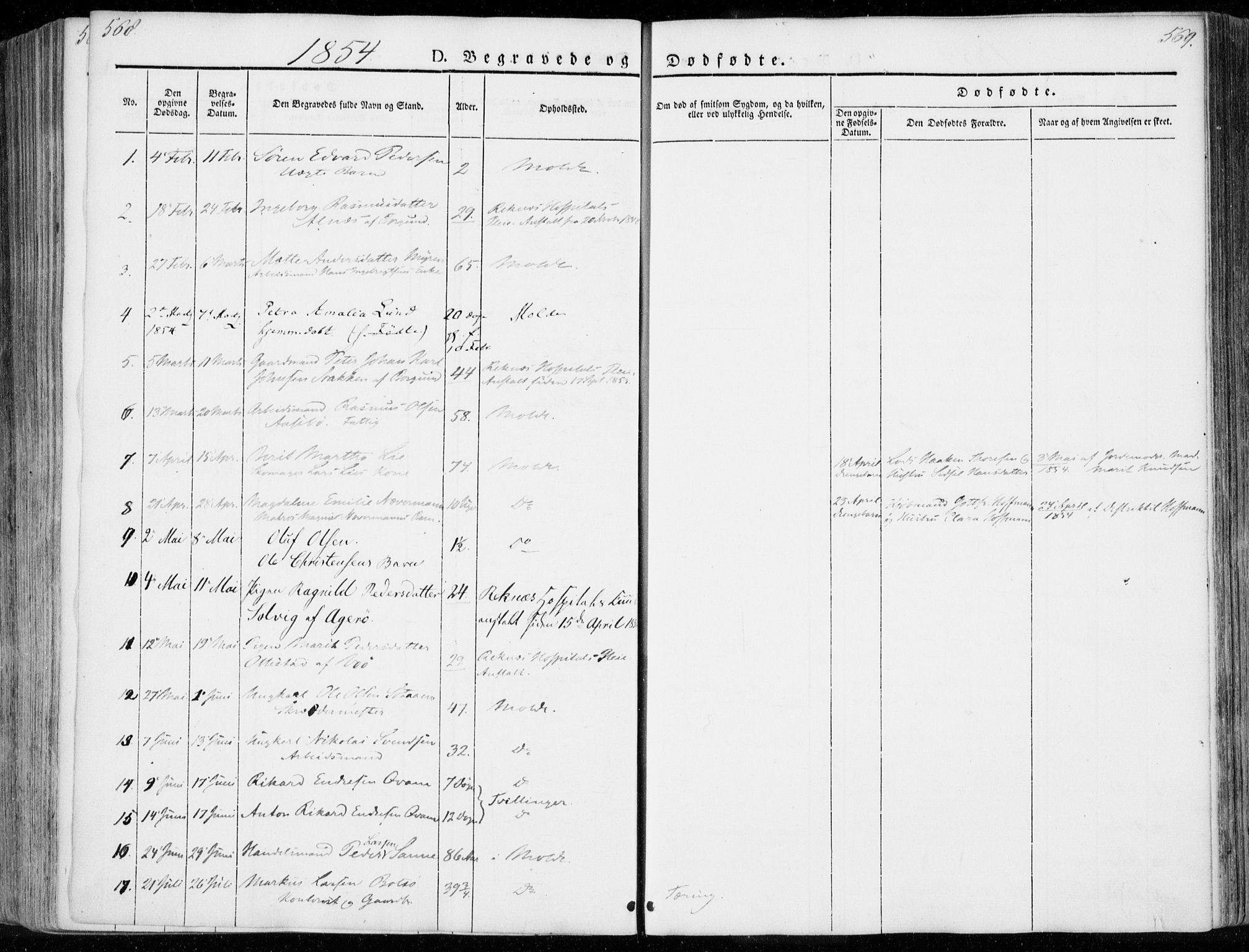 Ministerialprotokoller, klokkerbøker og fødselsregistre - Møre og Romsdal, SAT/A-1454/558/L0689: Parish register (official) no. 558A03, 1843-1872, p. 568-569