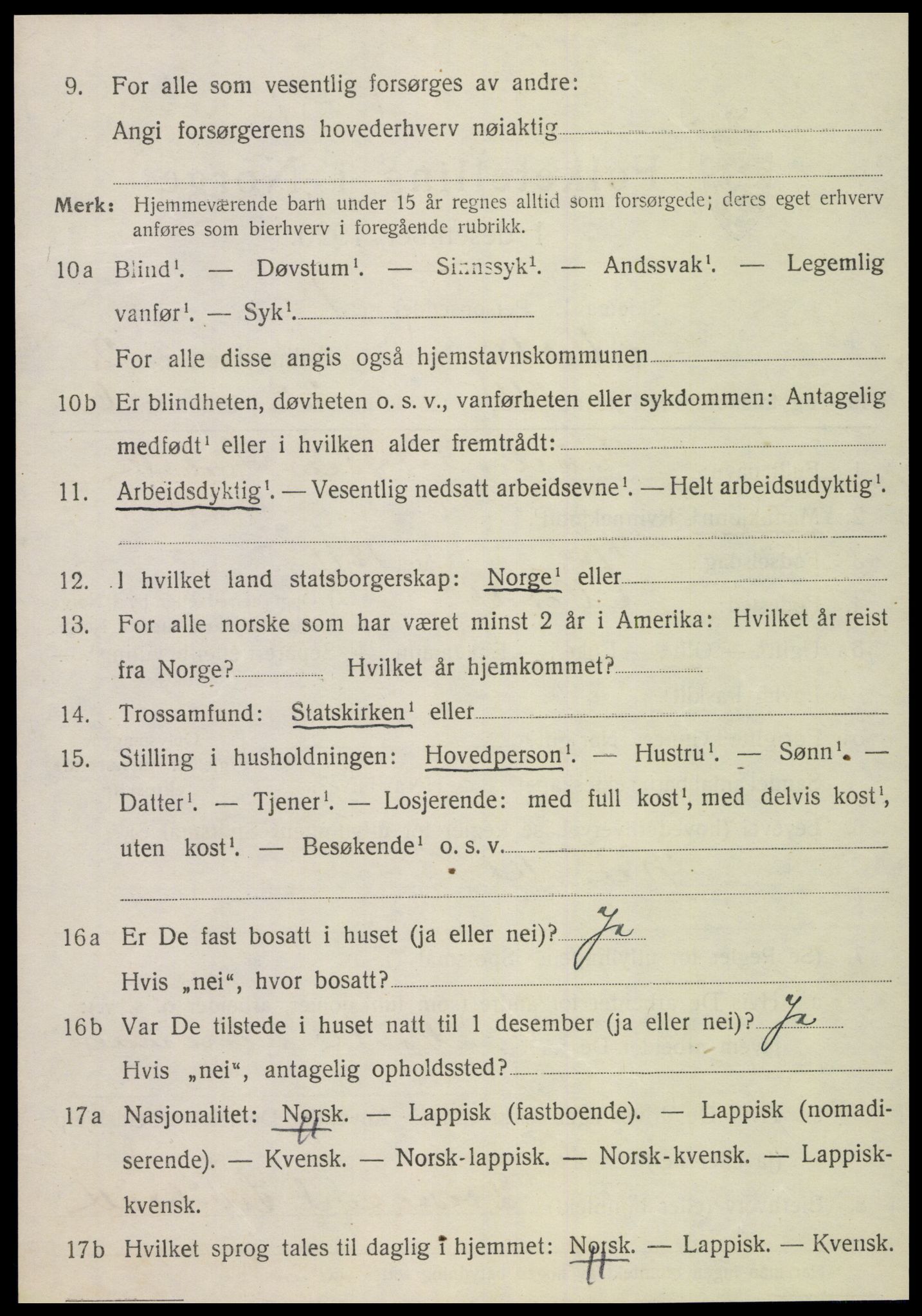 SAT, 1920 census for Nordli, 1920, p. 968