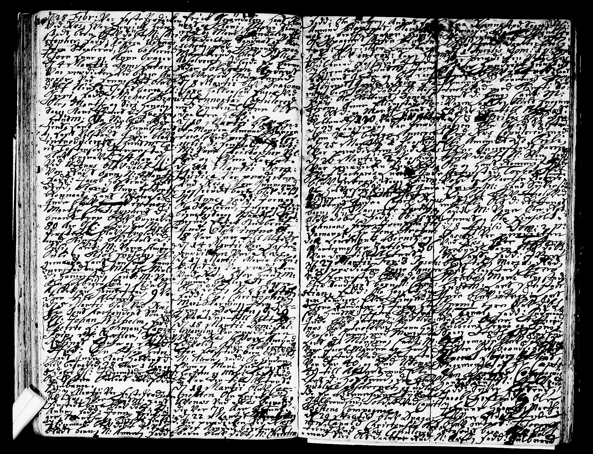 Nes prestekontor Kirkebøker, AV/SAO-A-10410/F/Fa/L0002: Parish register (official) no. I 2, 1717-1734, p. 186-187