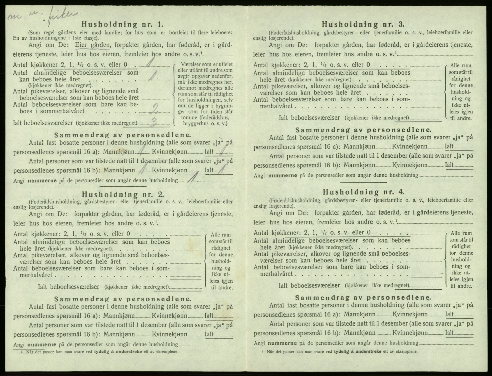 SAB, 1920 census for Moster, 1920, p. 229