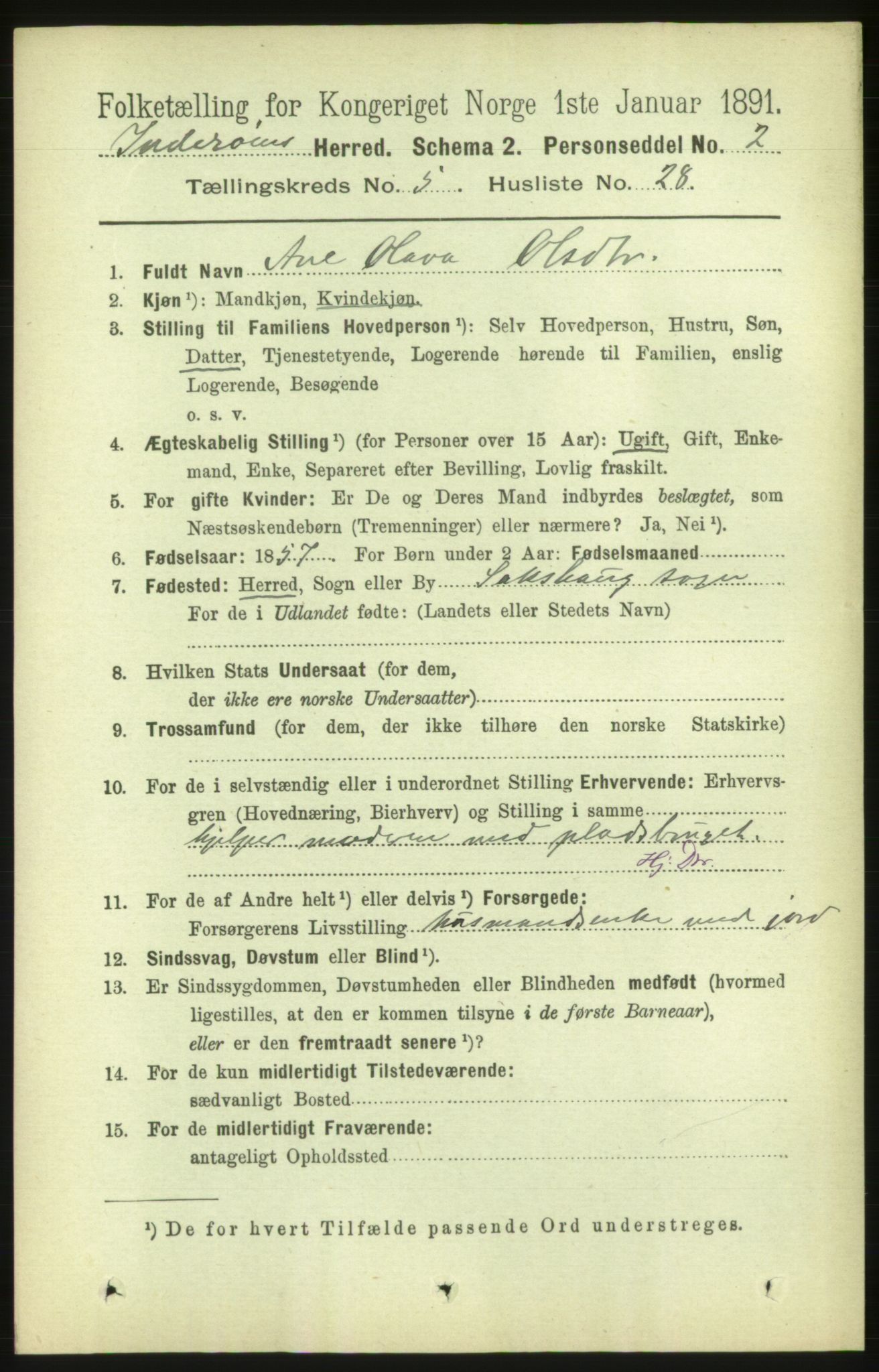 RA, 1891 census for 1729 Inderøy, 1891, p. 2911