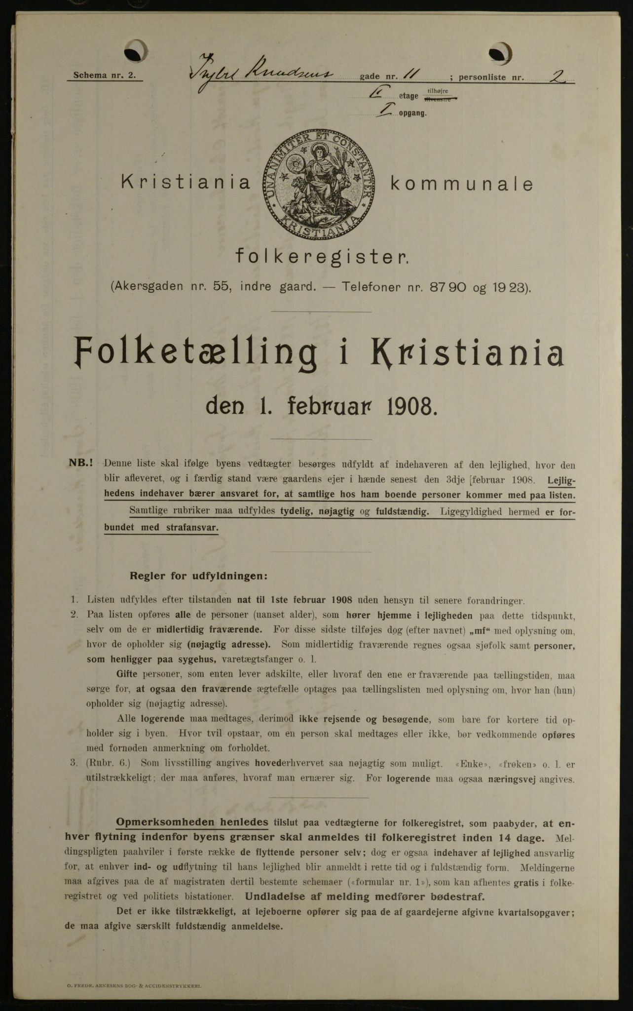 OBA, Municipal Census 1908 for Kristiania, 1908, p. 39417