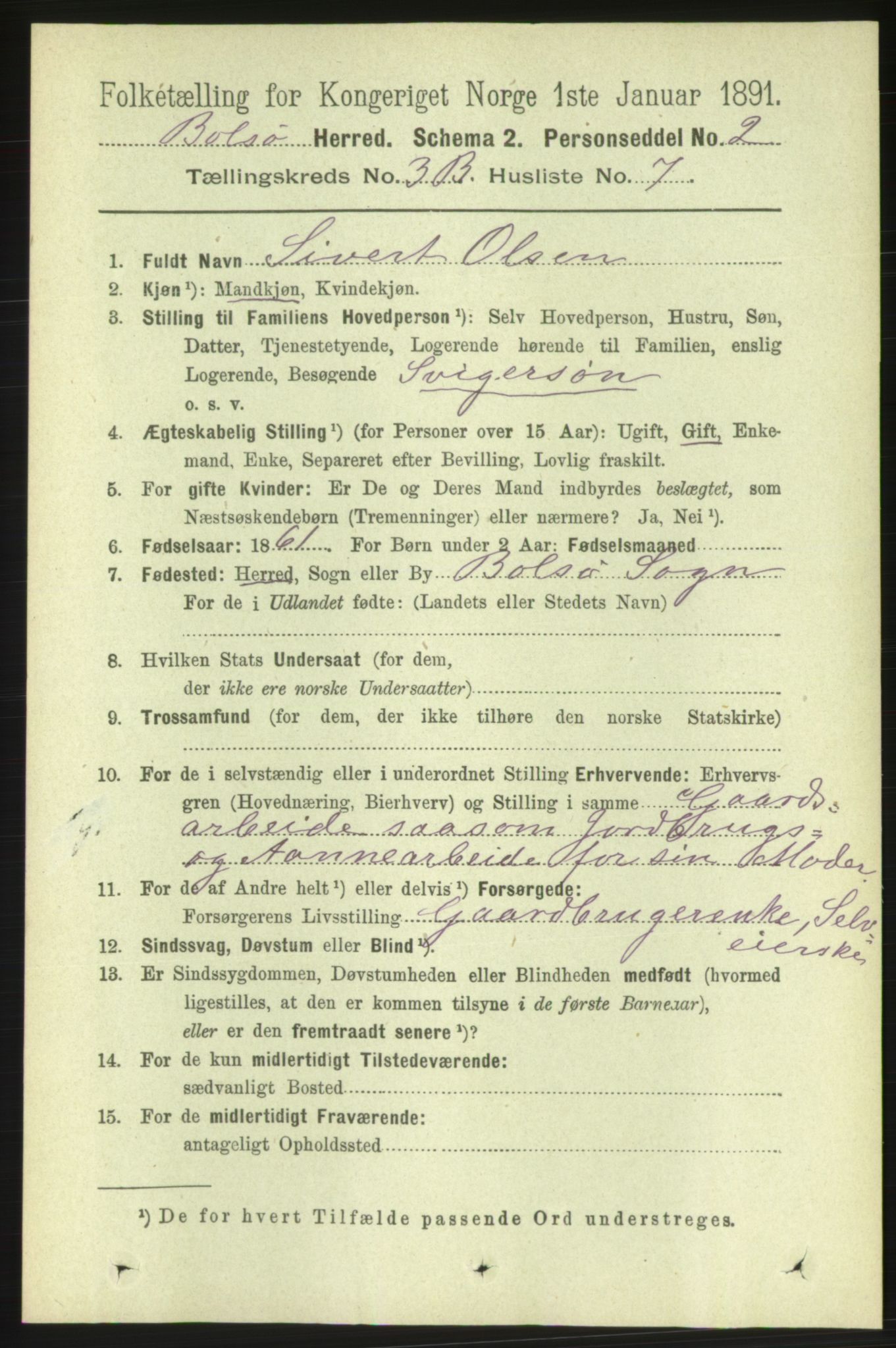 RA, 1891 census for 1544 Bolsøy, 1891, p. 2121