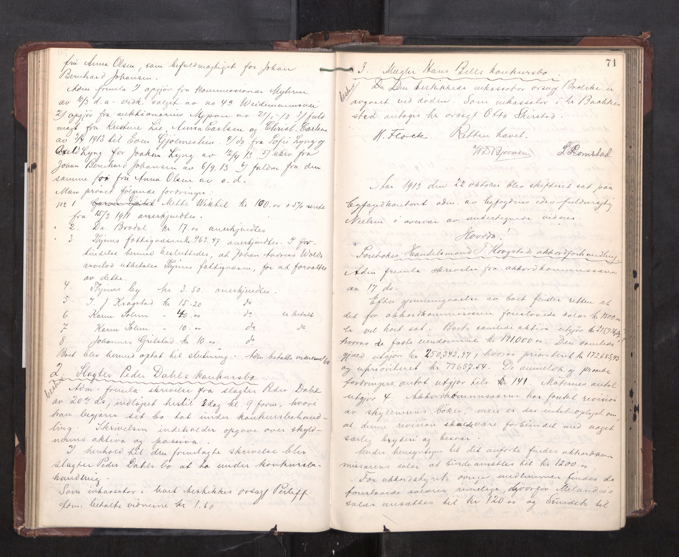 Trondheim byfogd, AV/SAT-A-0003/1/3/3C/L0028: Skifteregistreringsprotokoll - 17/1-29/1. (u/ register), 1913-1917, p. 71