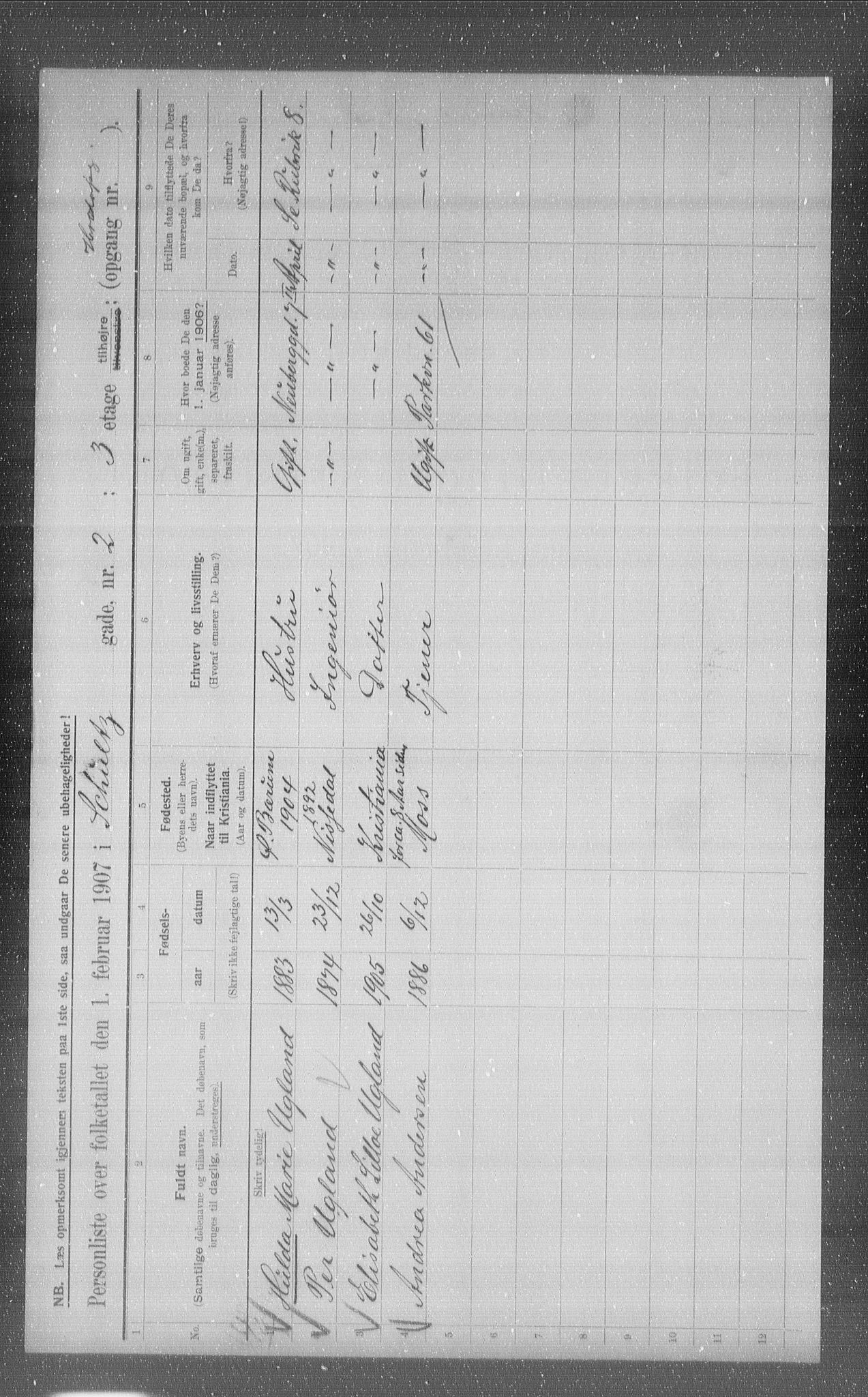 OBA, Municipal Census 1907 for Kristiania, 1907, p. 46266