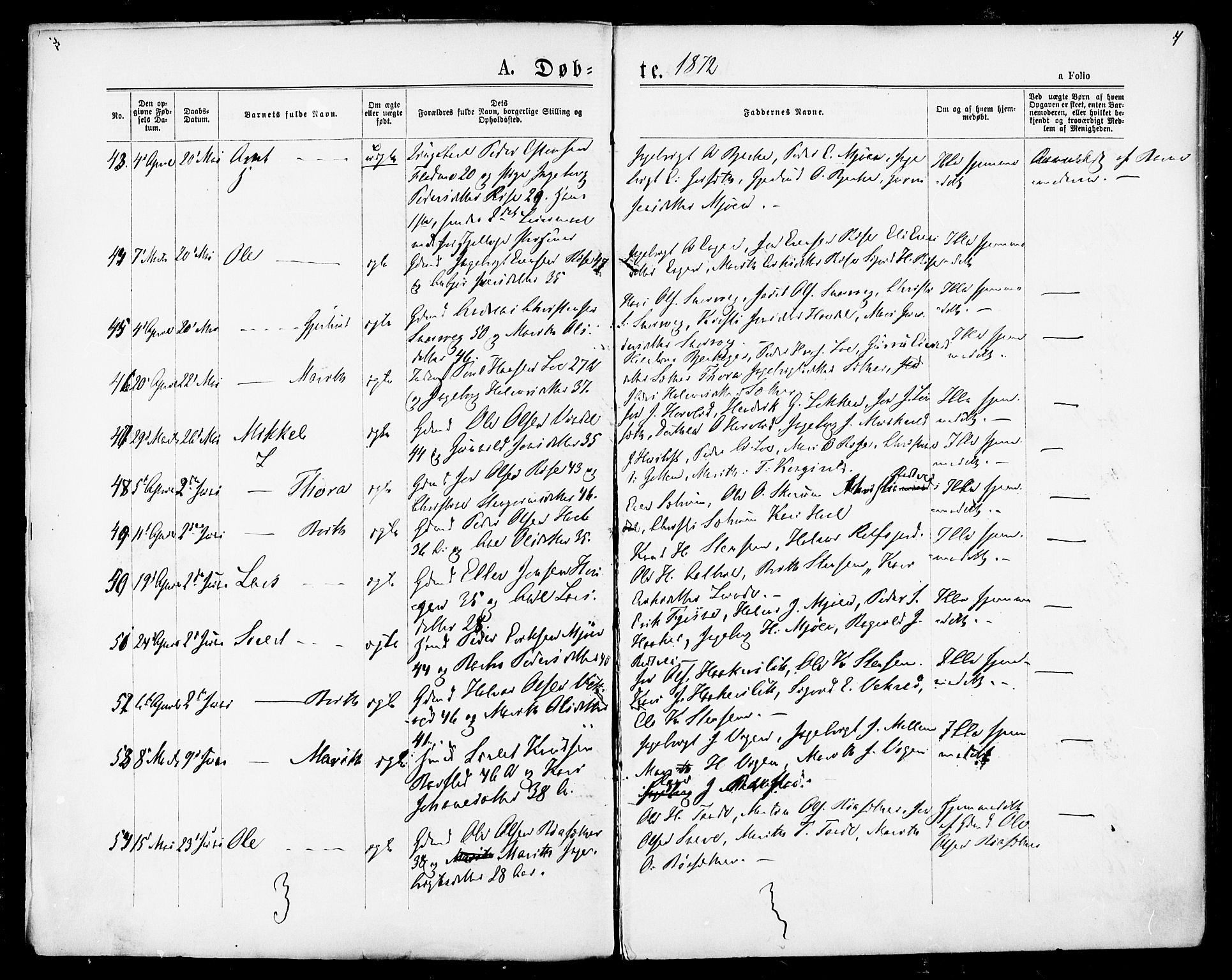 Ministerialprotokoller, klokkerbøker og fødselsregistre - Sør-Trøndelag, SAT/A-1456/678/L0900: Parish register (official) no. 678A09, 1872-1881, p. 4
