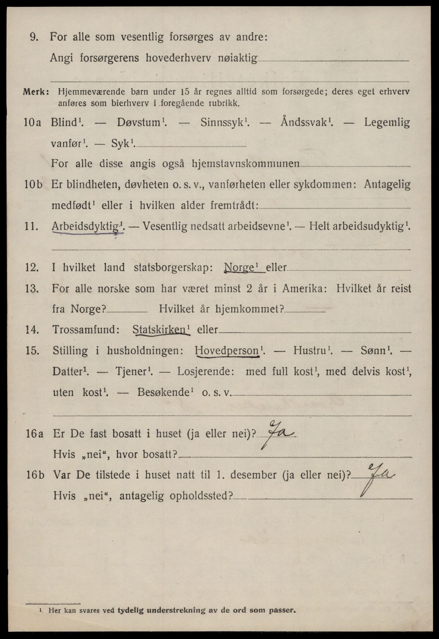 SAT, 1920 census for Tingvoll, 1920, p. 1033