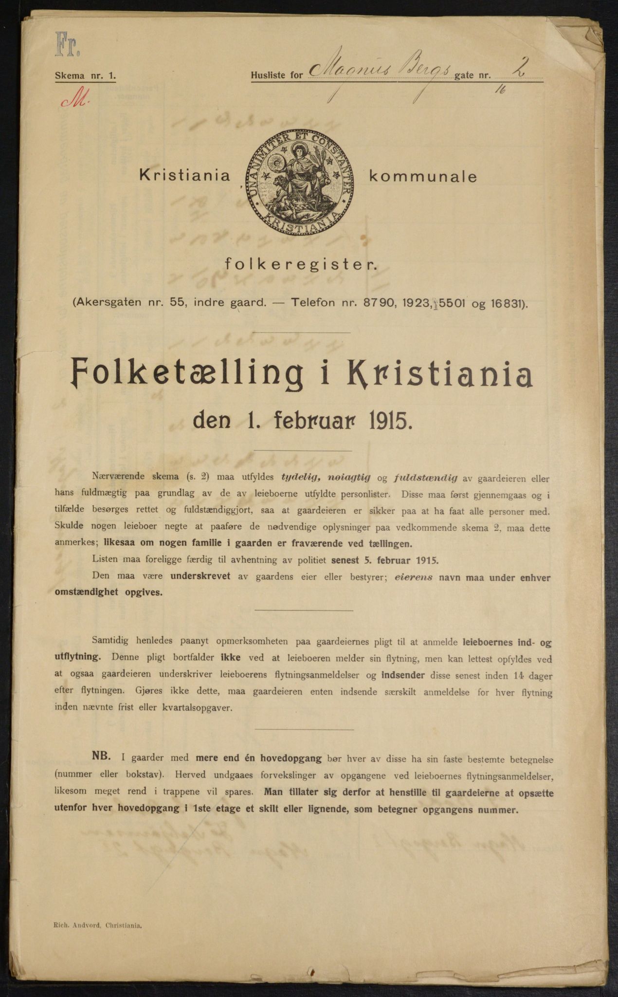 OBA, Municipal Census 1915 for Kristiania, 1915, p. 58434