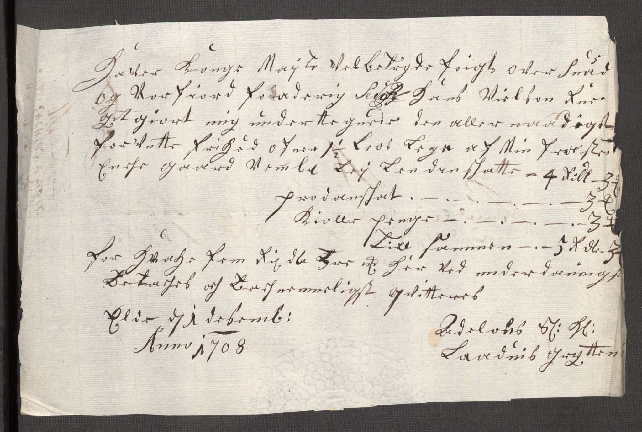 Rentekammeret inntil 1814, Reviderte regnskaper, Fogderegnskap, AV/RA-EA-4092/R53/L3431: Fogderegnskap Sunn- og Nordfjord, 1708, p. 181