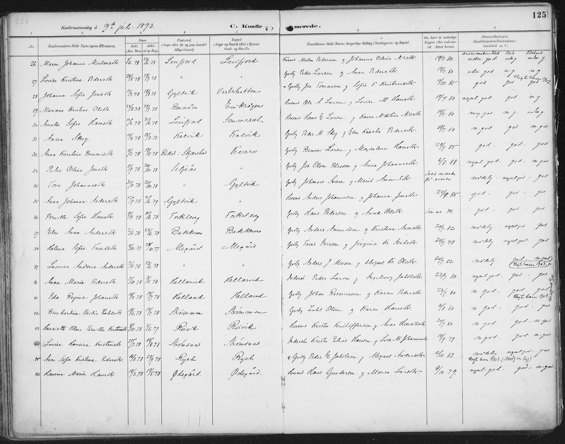 Ministerialprotokoller, klokkerbøker og fødselsregistre - Nordland, SAT/A-1459/854/L0779: Parish register (official) no. 854A02, 1892-1909, p. 125