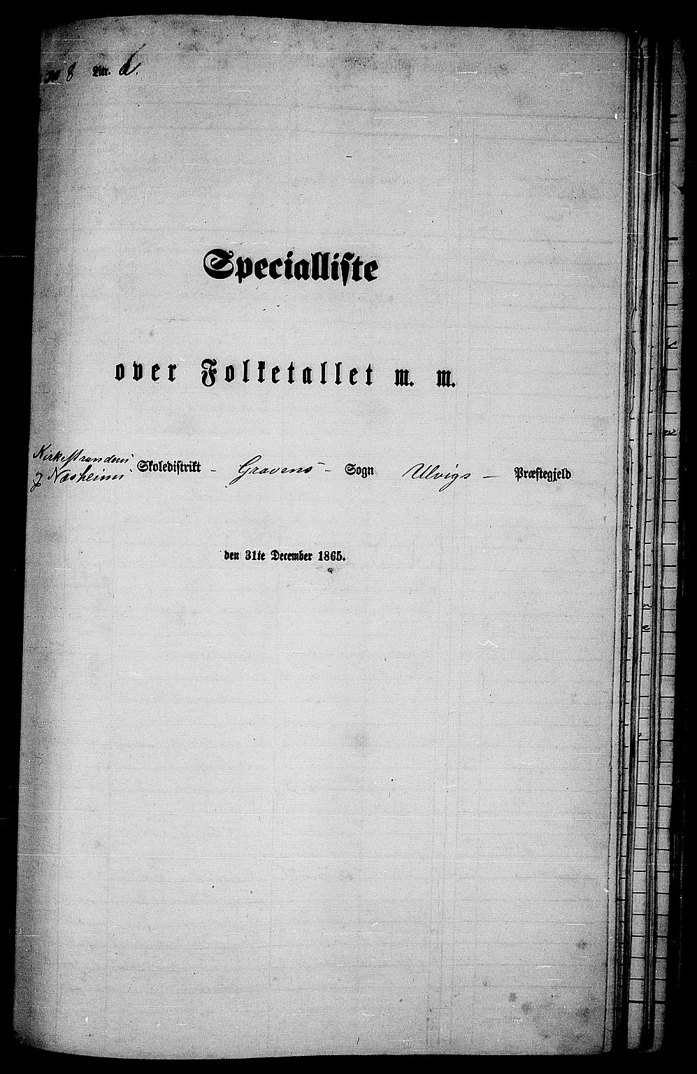 RA, 1865 census for Ulvik, 1865, p. 124