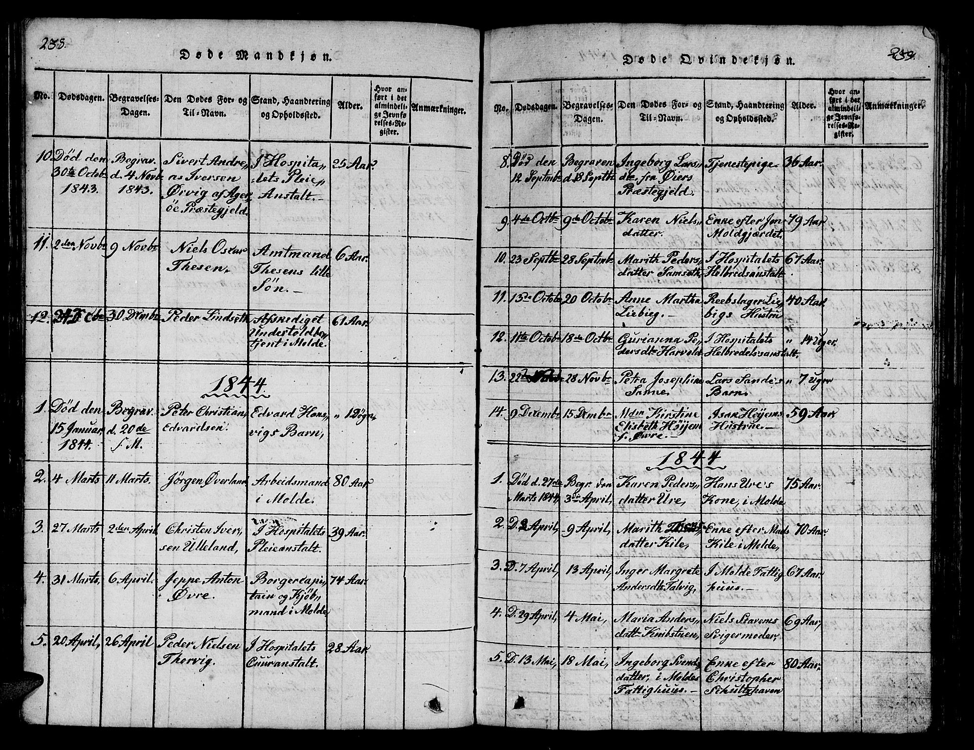 Ministerialprotokoller, klokkerbøker og fødselsregistre - Møre og Romsdal, SAT/A-1454/558/L0700: Parish register (copy) no. 558C01, 1818-1868, p. 238-239