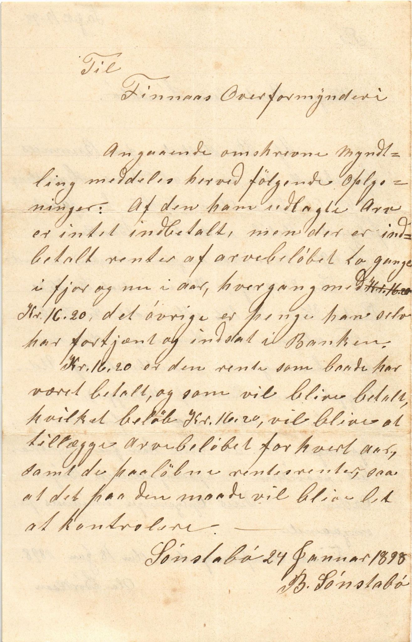 Finnaas kommune. Overformynderiet, IKAH/1218a-812/D/Da/Daa/L0002/0001: Kronologisk ordna korrespondanse / Kronologisk ordna korrespondanse, 1896-1900, p. 77