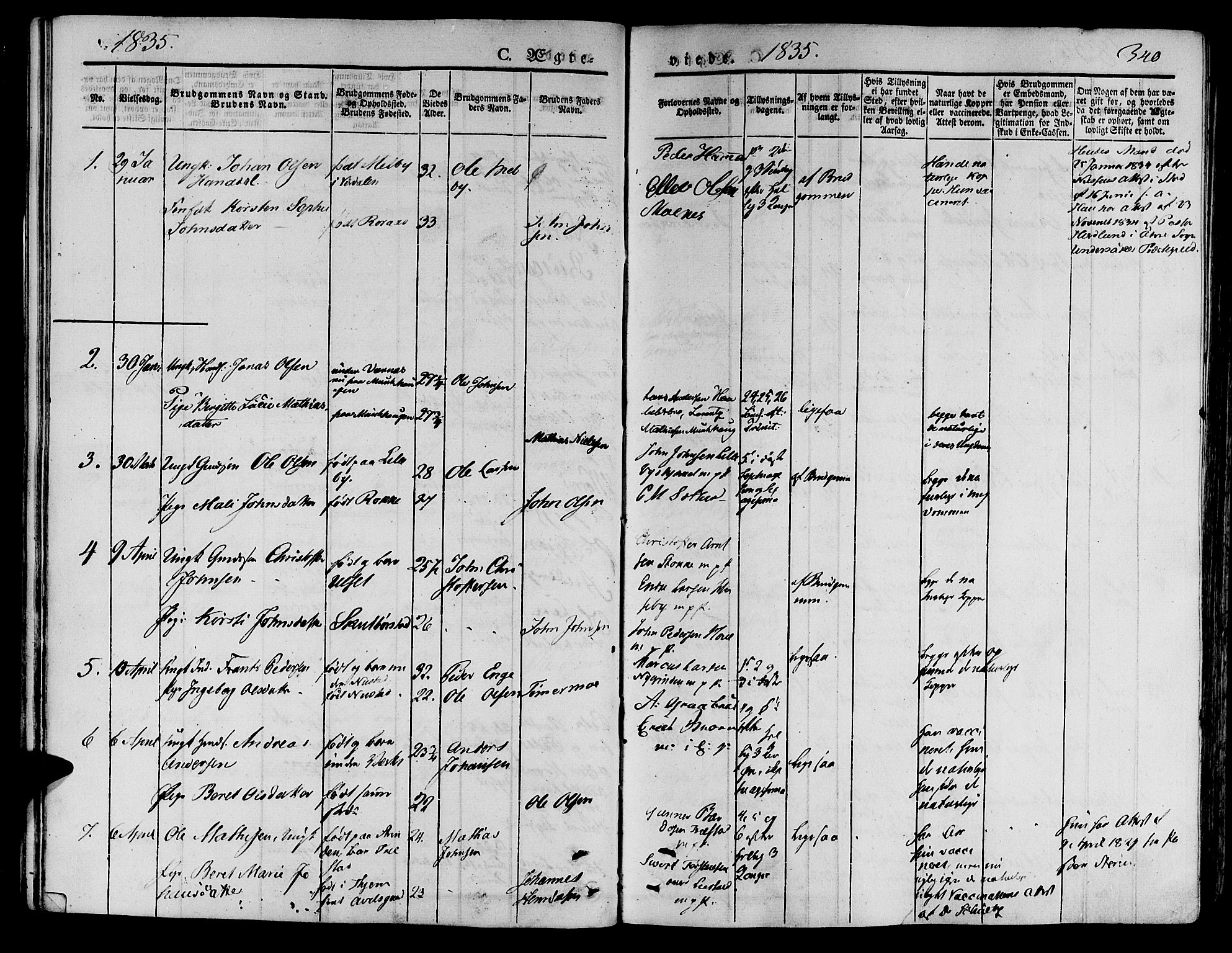 Ministerialprotokoller, klokkerbøker og fødselsregistre - Nord-Trøndelag, SAT/A-1458/709/L0072: Parish register (official) no. 709A12, 1833-1844, p. 340