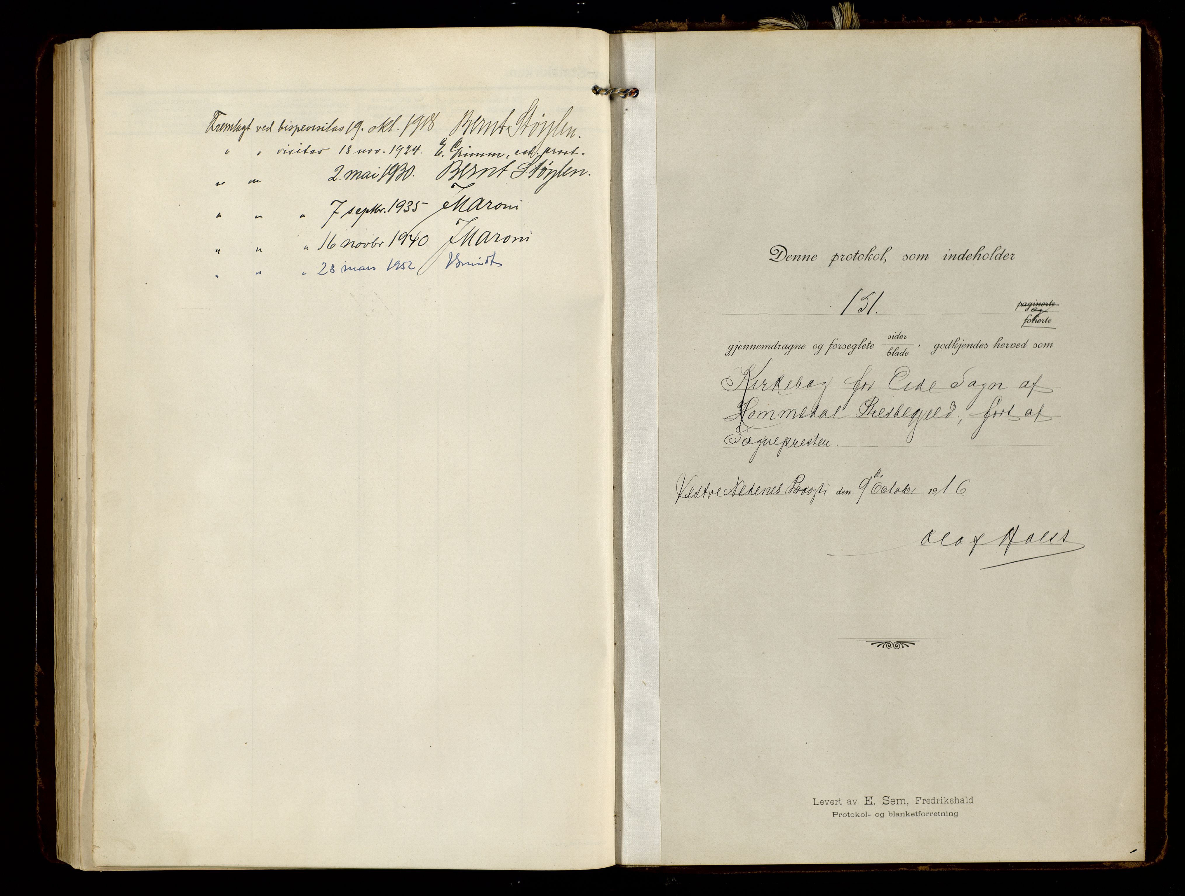 Hommedal sokneprestkontor, SAK/1111-0023/F/Fa/Faa/L0004: Parish register (official) no. A 4, 1916-1945