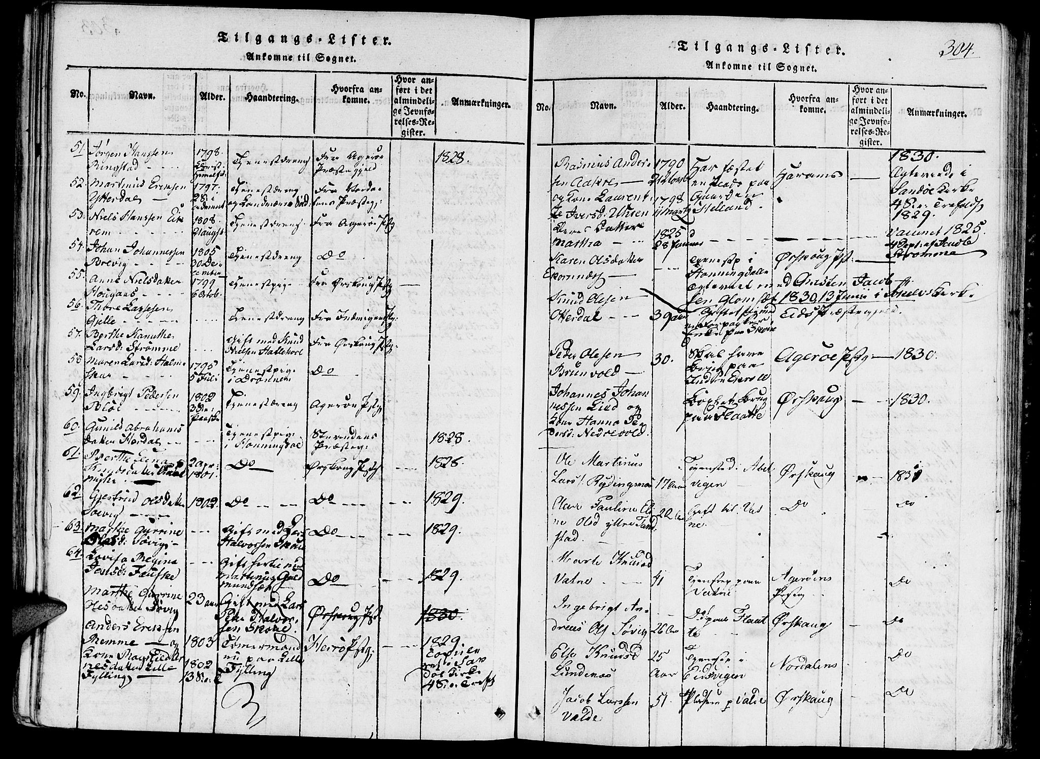 Ministerialprotokoller, klokkerbøker og fødselsregistre - Møre og Romsdal, SAT/A-1454/524/L0351: Parish register (official) no. 524A03, 1816-1838, p. 304