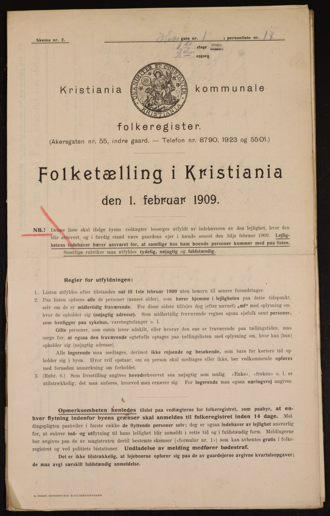 OBA, Municipal Census 1909 for Kristiania, 1909, p. 30314