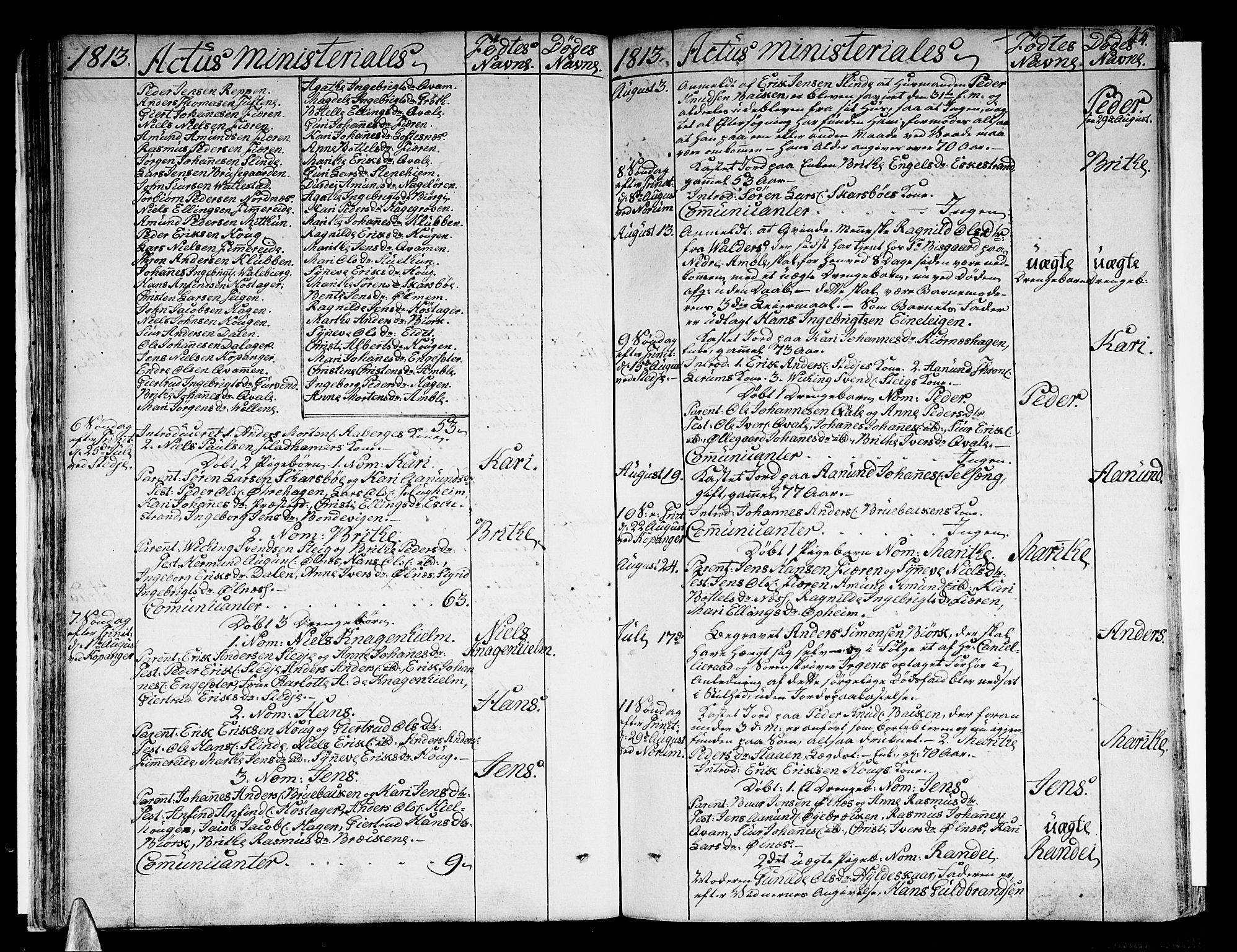 Sogndal sokneprestembete, SAB/A-81301/H/Haa/Haaa/L0009: Parish register (official) no. A 9, 1809-1821, p. 44