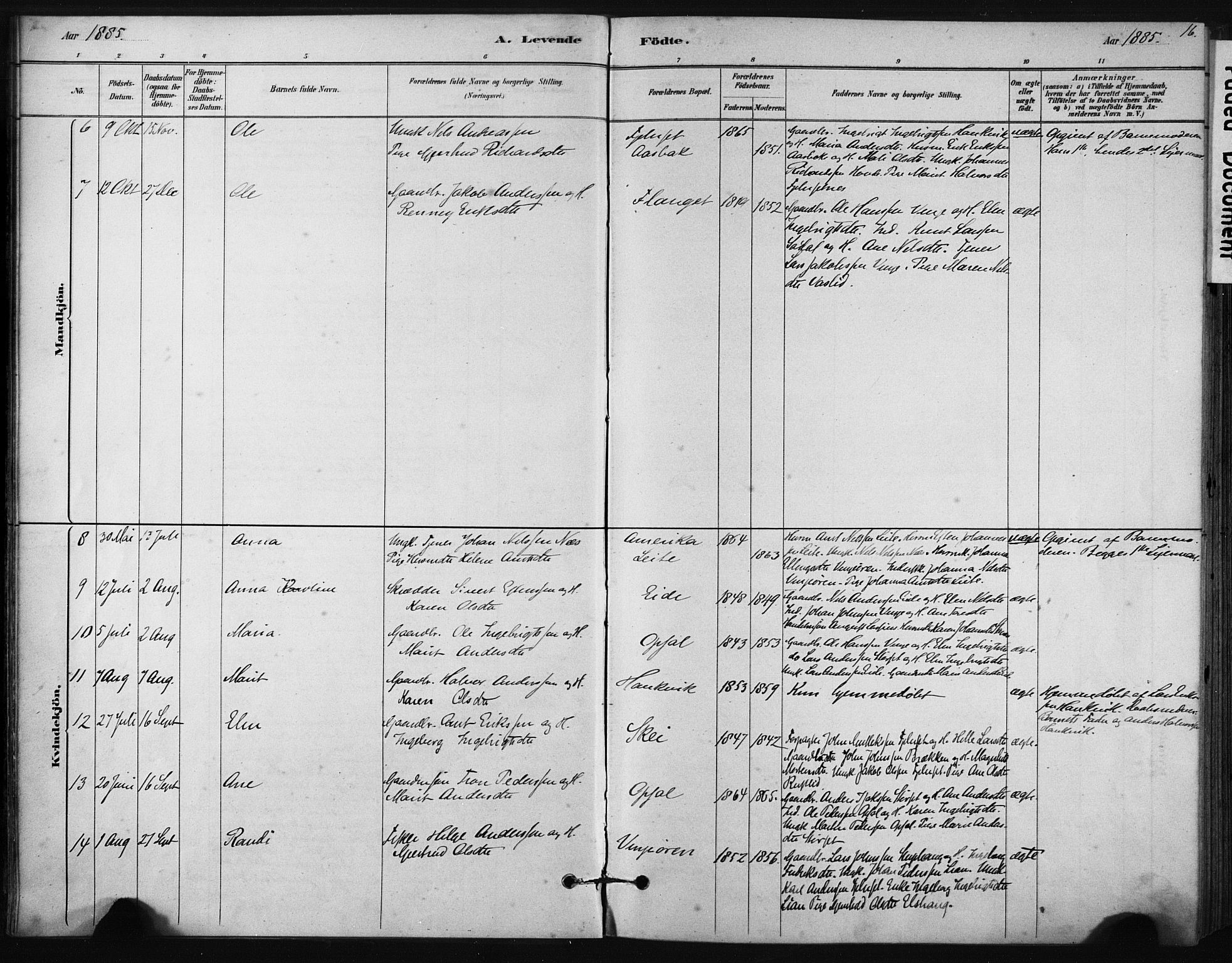 Ministerialprotokoller, klokkerbøker og fødselsregistre - Sør-Trøndelag, SAT/A-1456/631/L0512: Parish register (official) no. 631A01, 1879-1912, p. 16