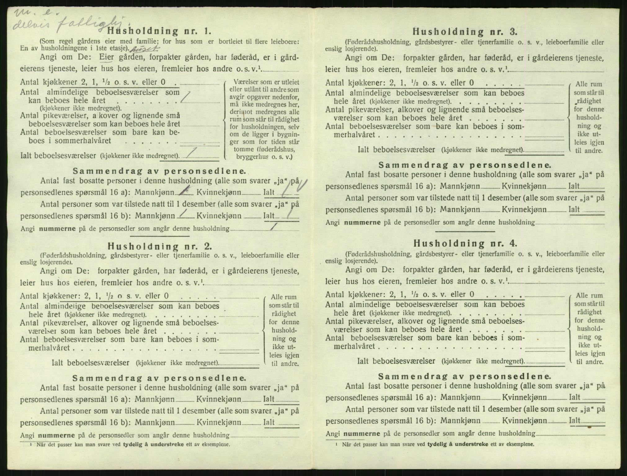 SAT, 1920 census for Vågan, 1920, p. 1442