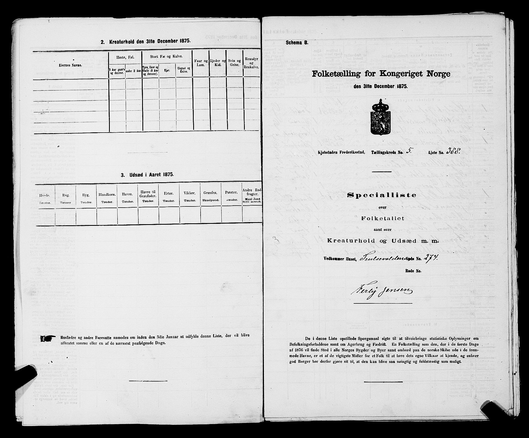 RA, 1875 census for 0103B Fredrikstad/Fredrikstad, 1875, p. 913