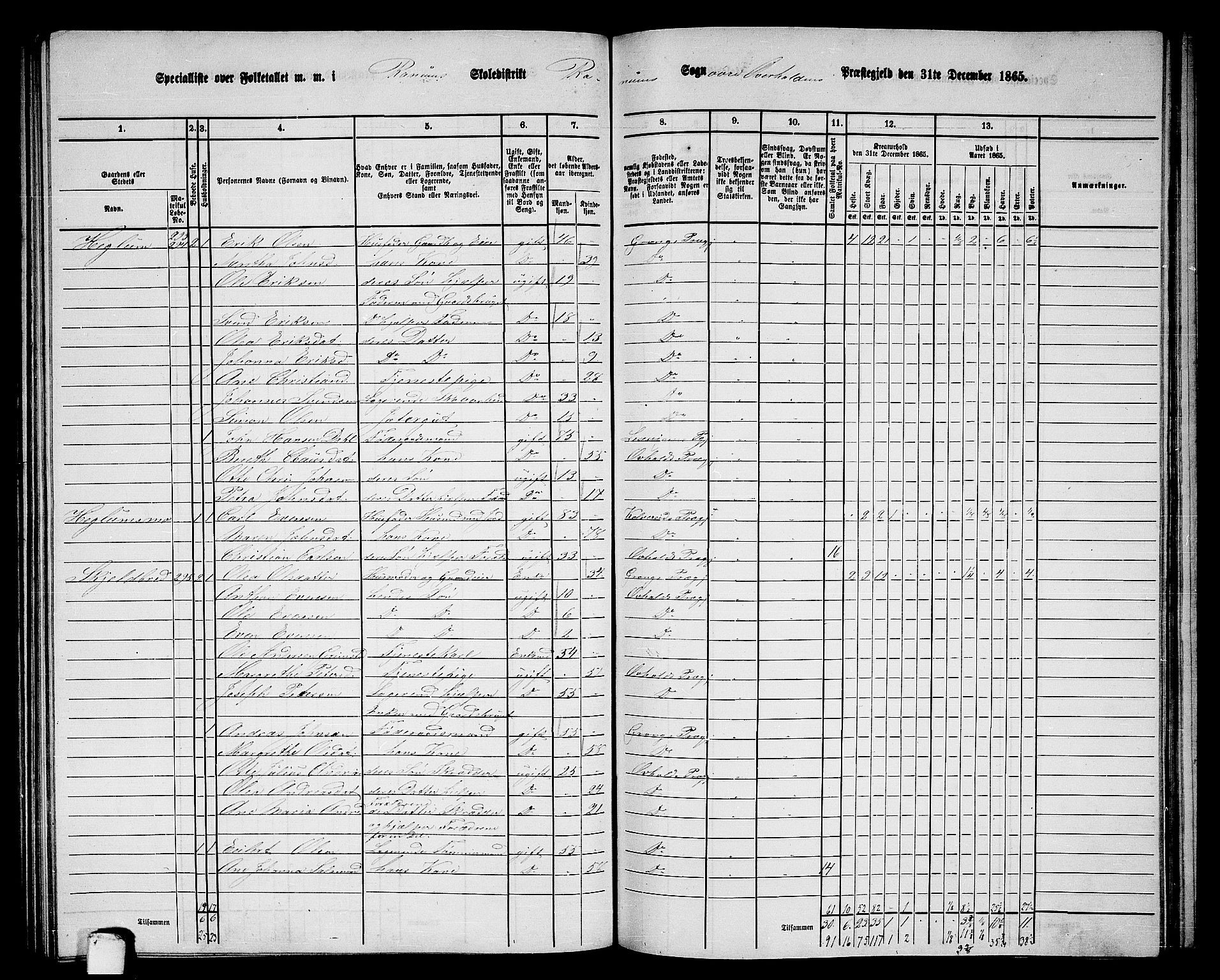 RA, 1865 census for Overhalla, 1865, p. 49