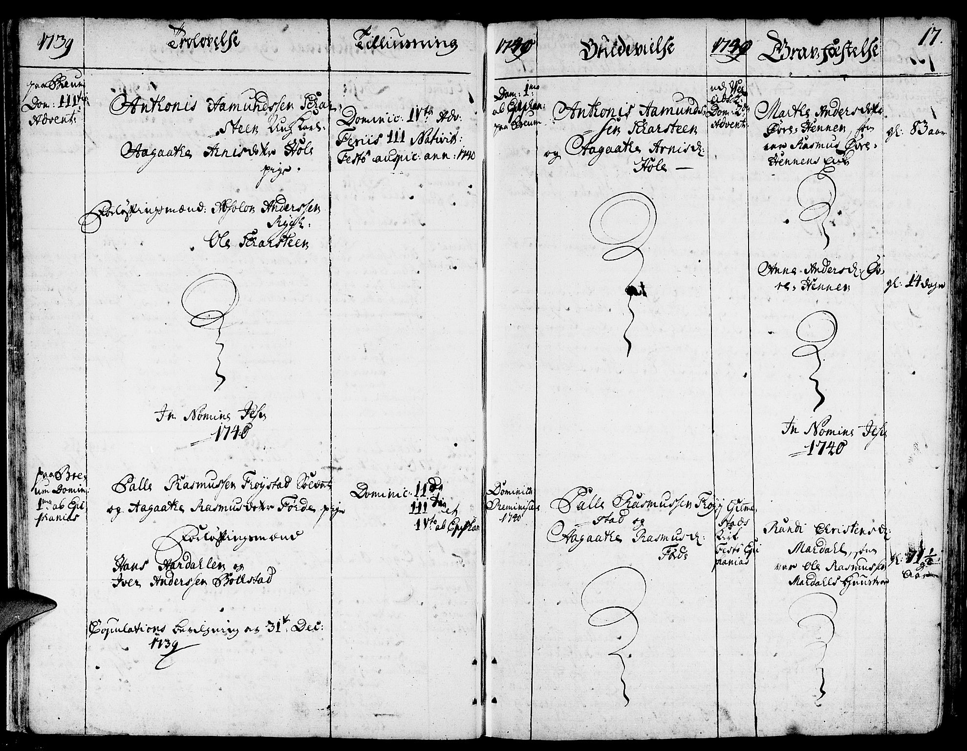 Gloppen sokneprestembete, AV/SAB-A-80101/H/Haa/Haaa/L0003: Parish register (official) no. A 3, 1739-1757, p. 17