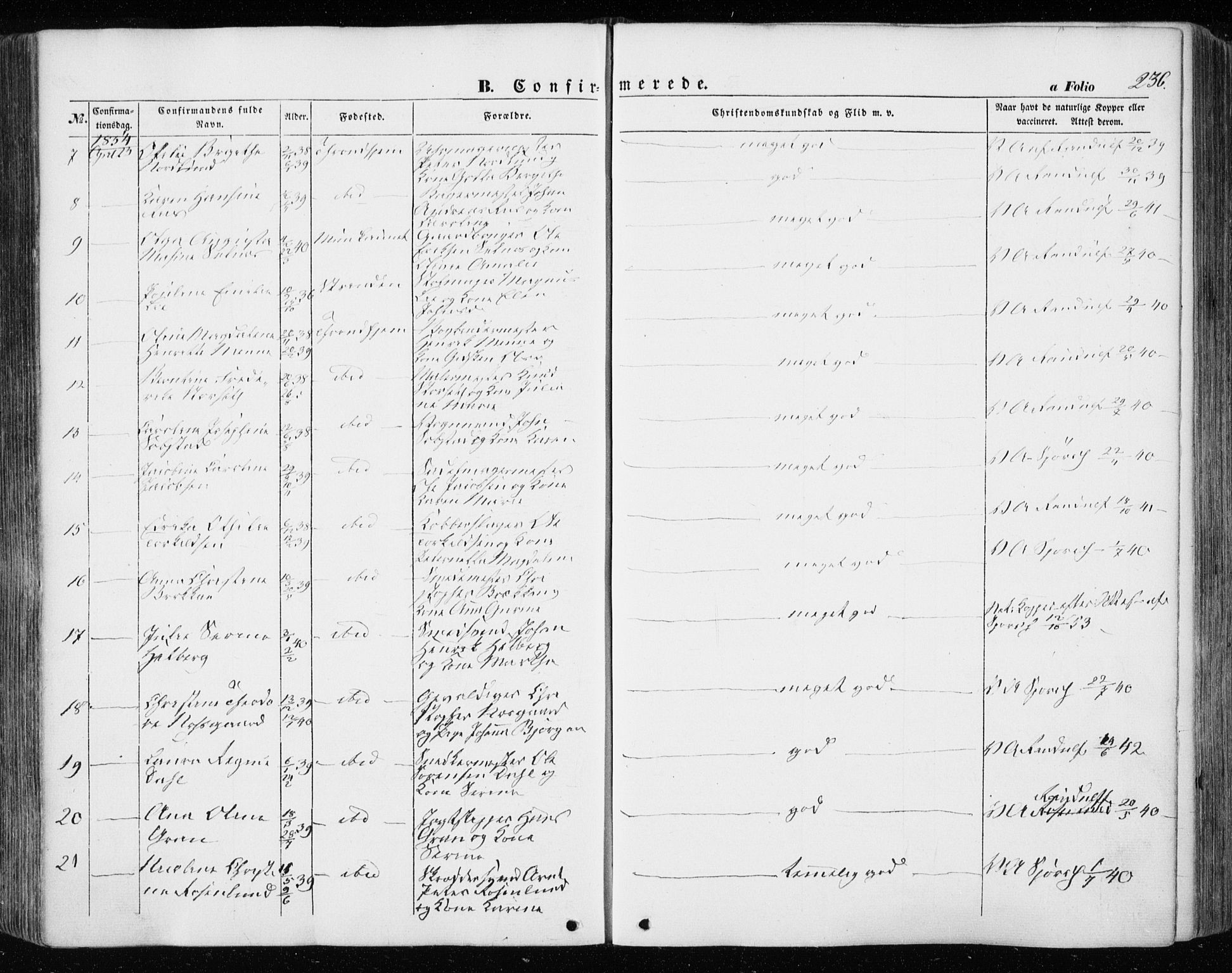Ministerialprotokoller, klokkerbøker og fødselsregistre - Sør-Trøndelag, SAT/A-1456/601/L0051: Parish register (official) no. 601A19, 1848-1857, p. 236