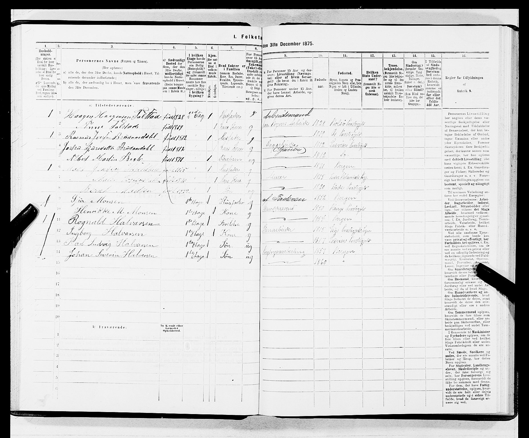 SAB, 1875 census for 1301 Bergen, 1875, p. 4183