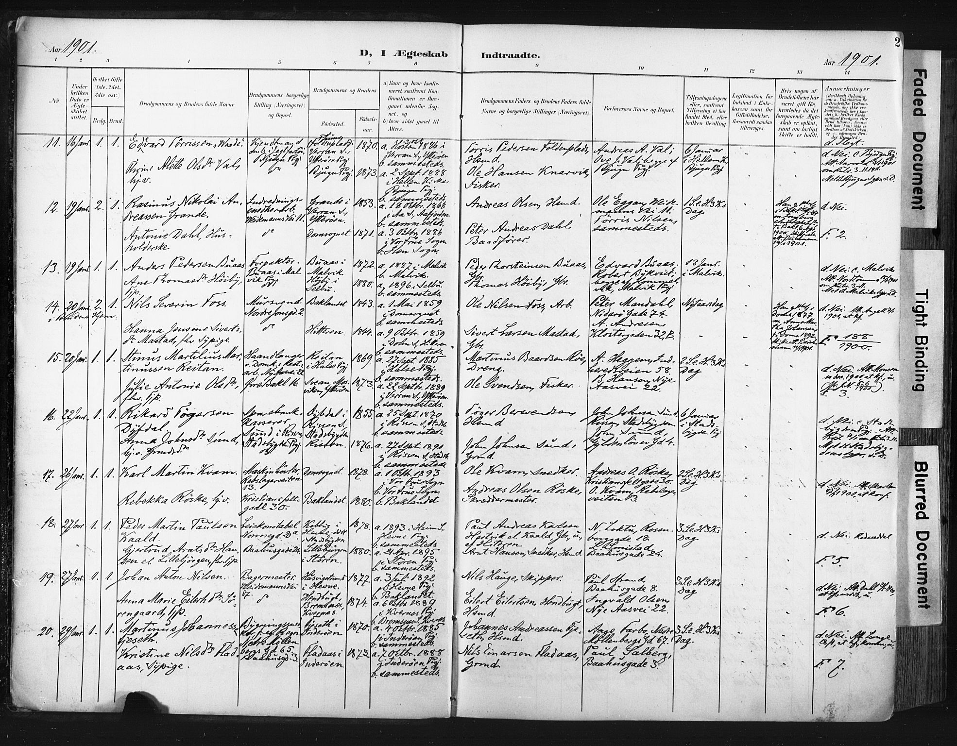 Ministerialprotokoller, klokkerbøker og fødselsregistre - Sør-Trøndelag, SAT/A-1456/604/L0201: Parish register (official) no. 604A21, 1901-1911, p. 2