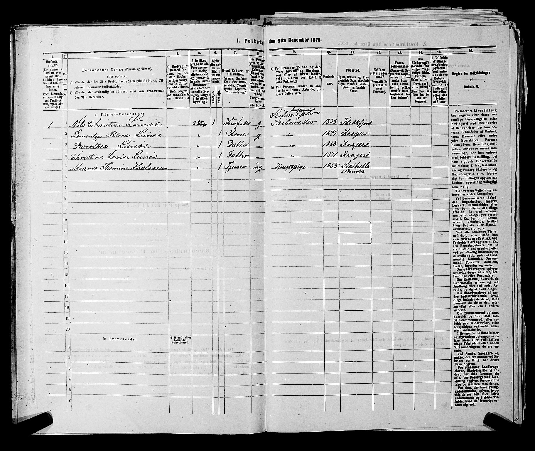 SAKO, 1875 census for 0801P Kragerø, 1875, p. 476